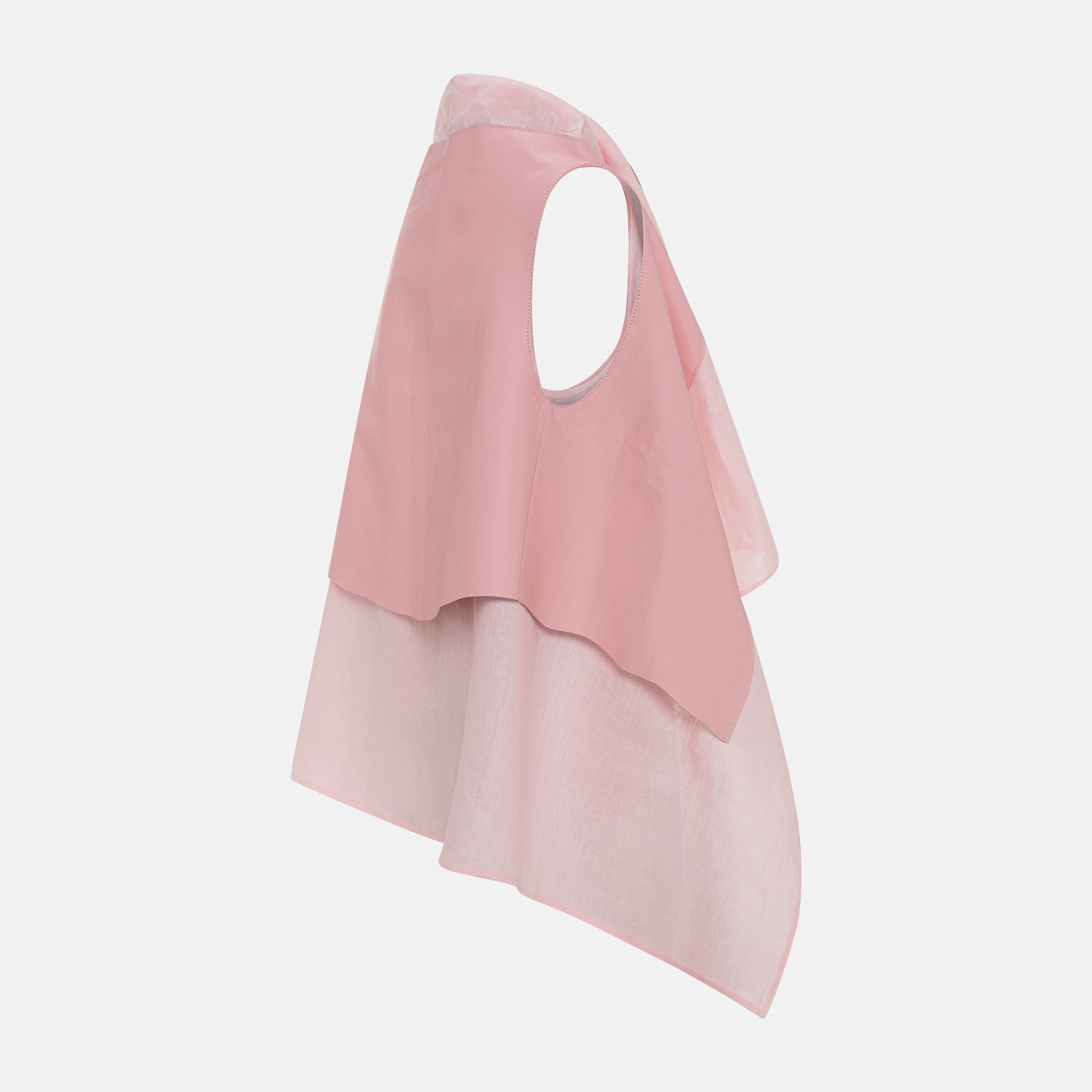 NAYLA LINEN LEATHER GILET PINK