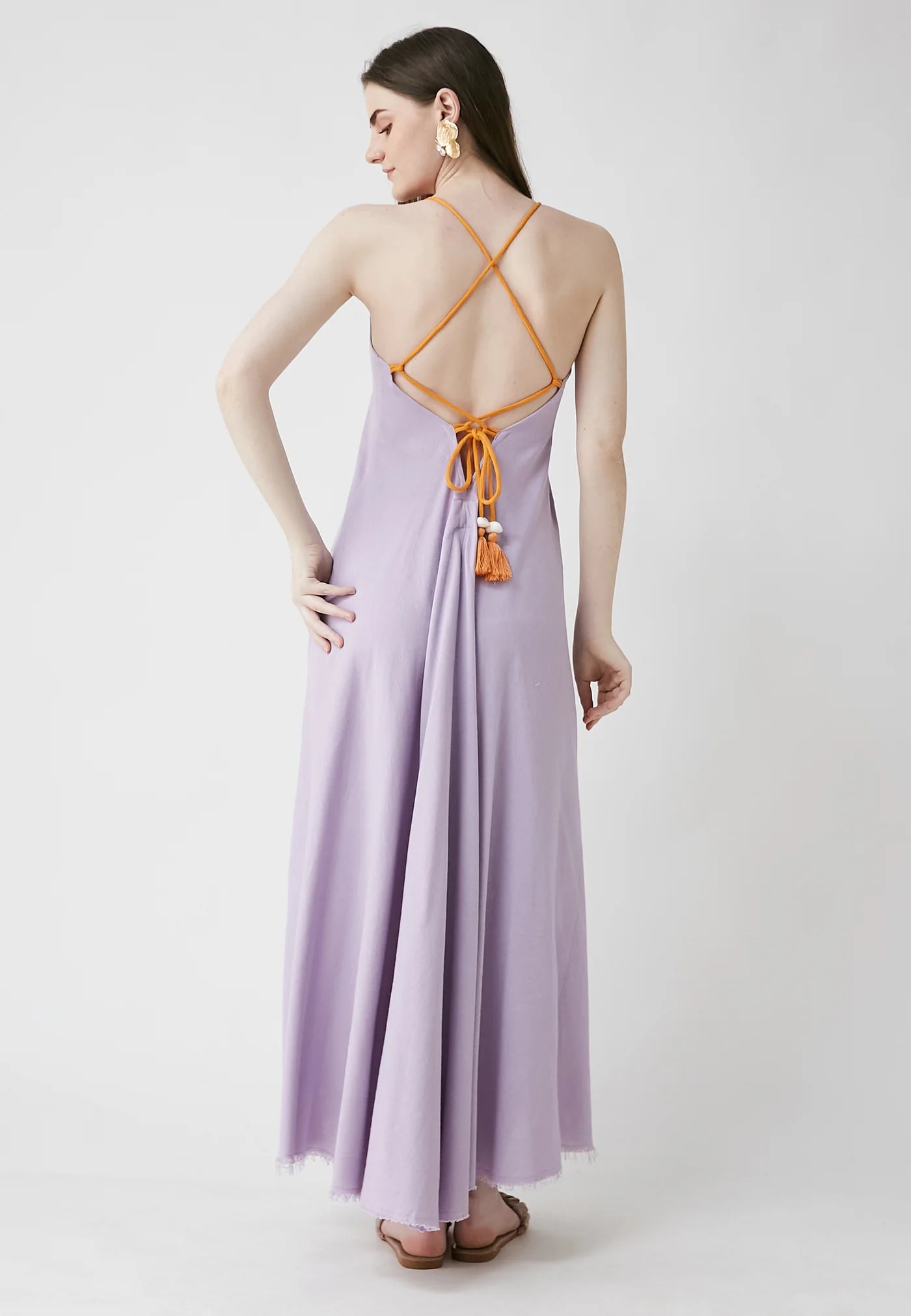 TROPICAL LONG LILAC DRESS