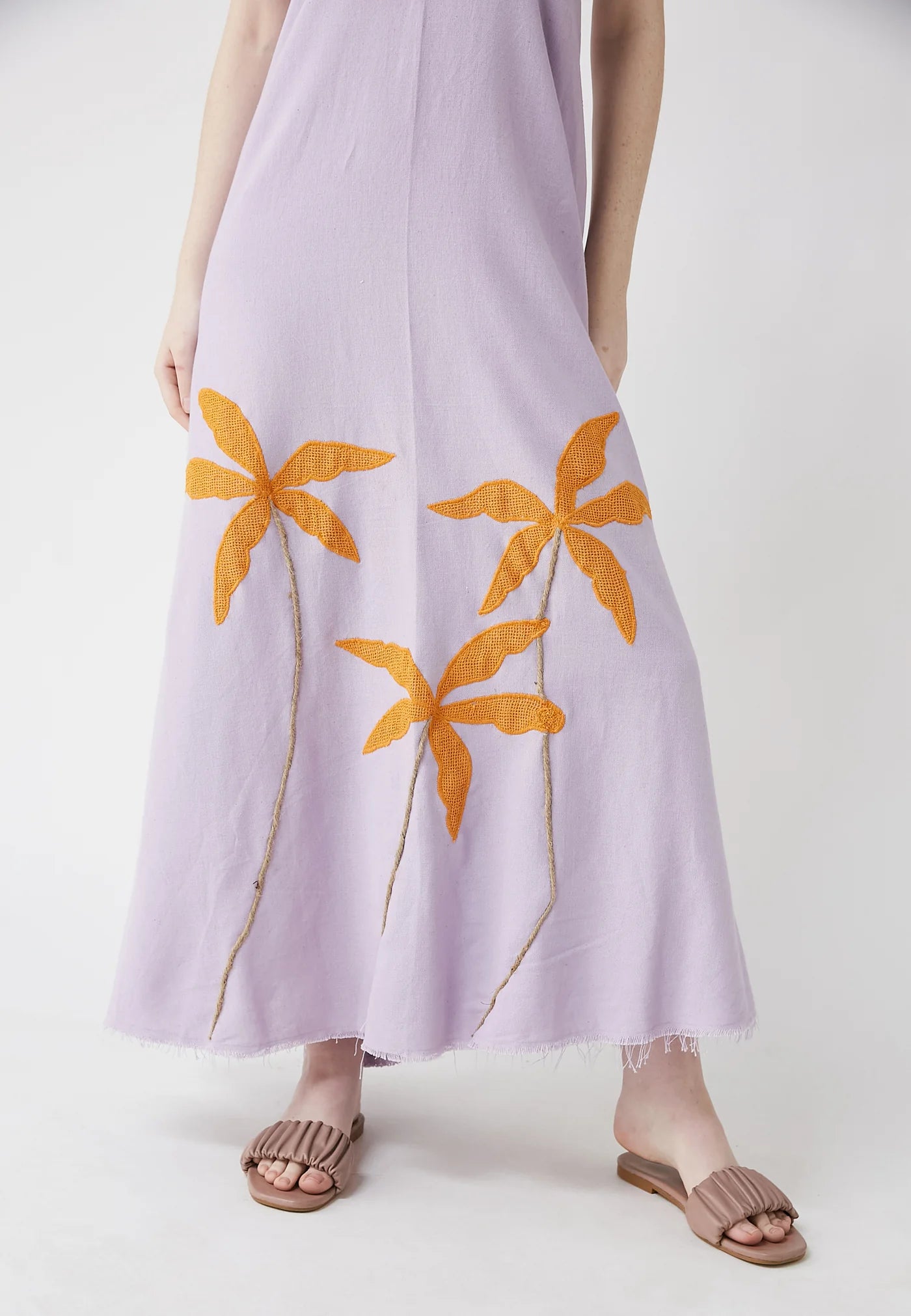 TROPICAL LONG LILAC DRESS
