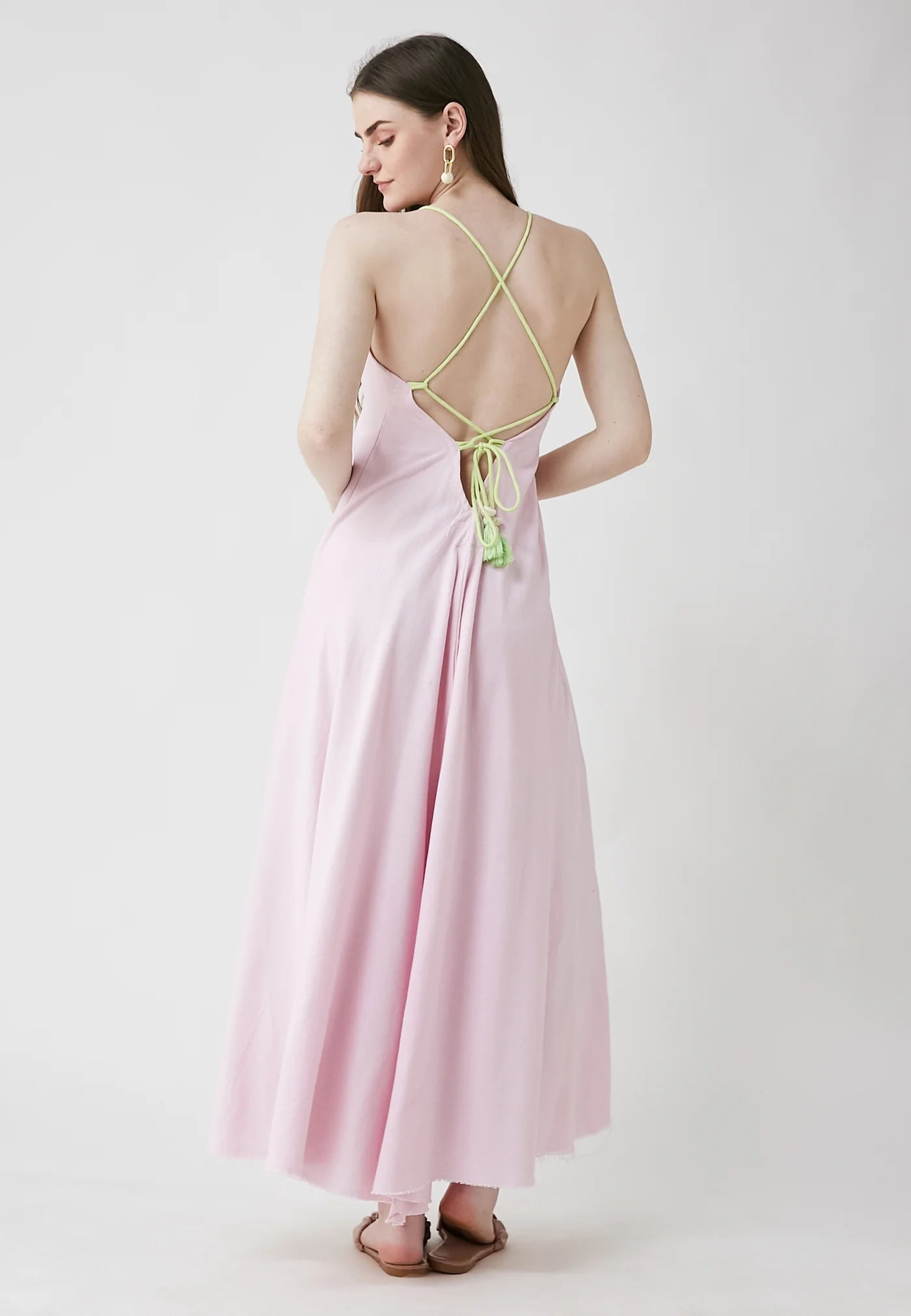 TROPICAL LONG PINK DRESS