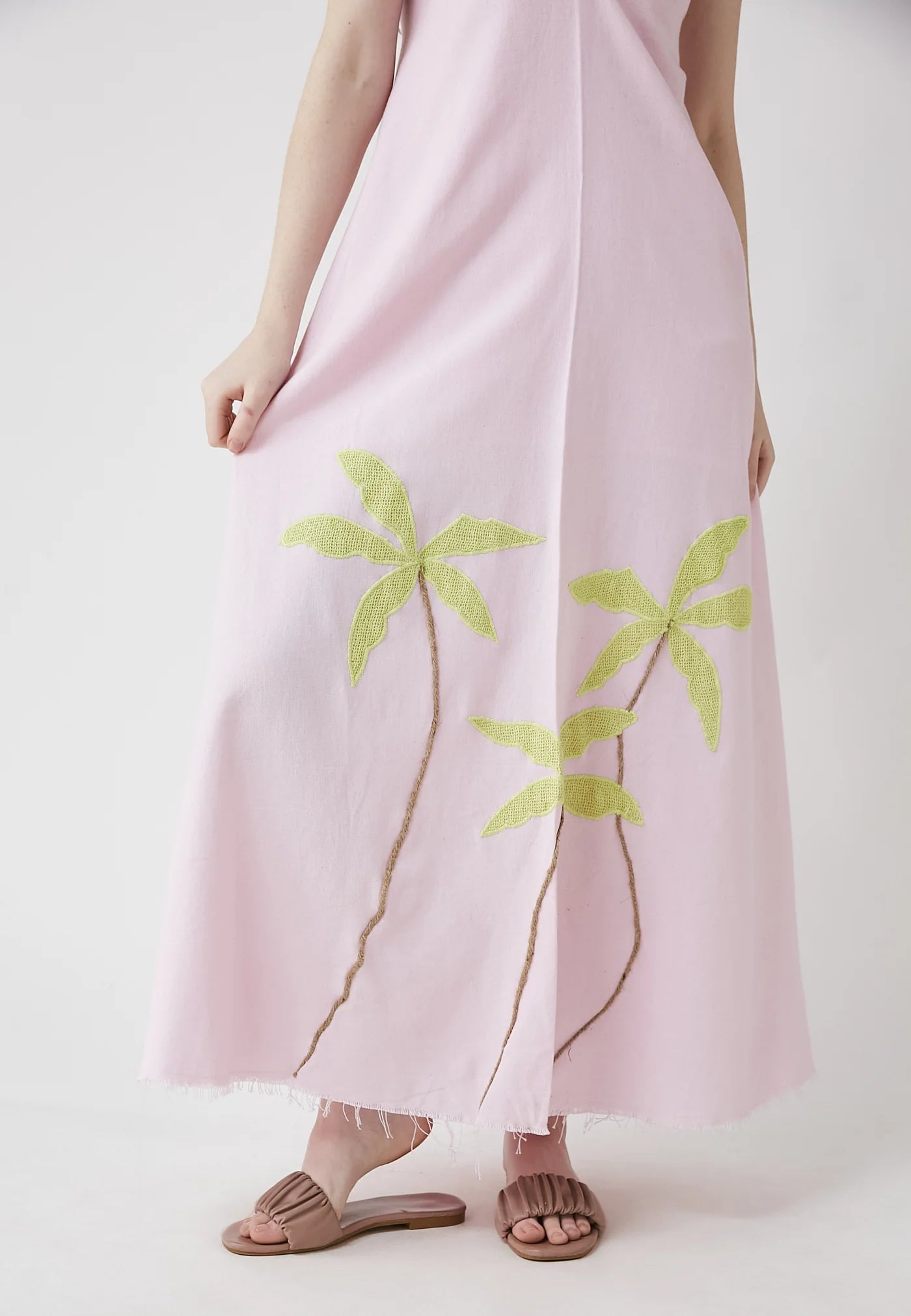 TROPICAL LONG PINK DRESS