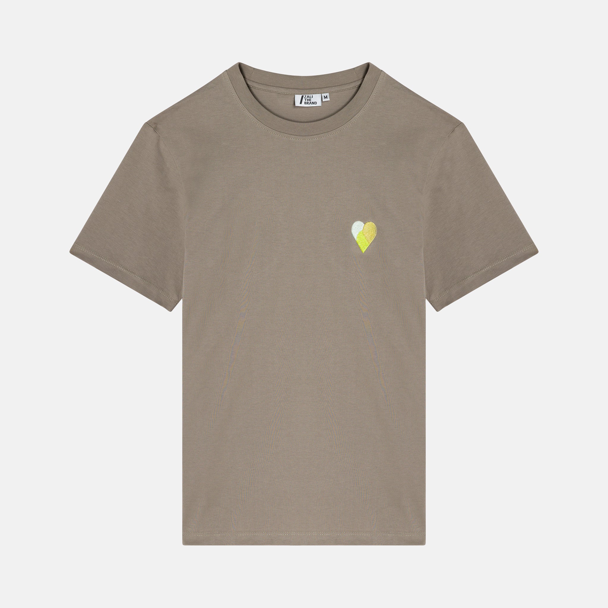 LIME GEOMETRIC HEART 2 T-SHIRT TAUPE