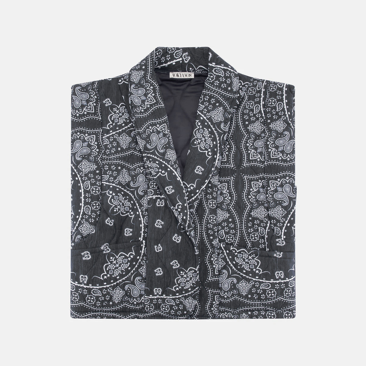 BROOKLYN6 SLEEVELESS VEST BANDANA PRINT GREY