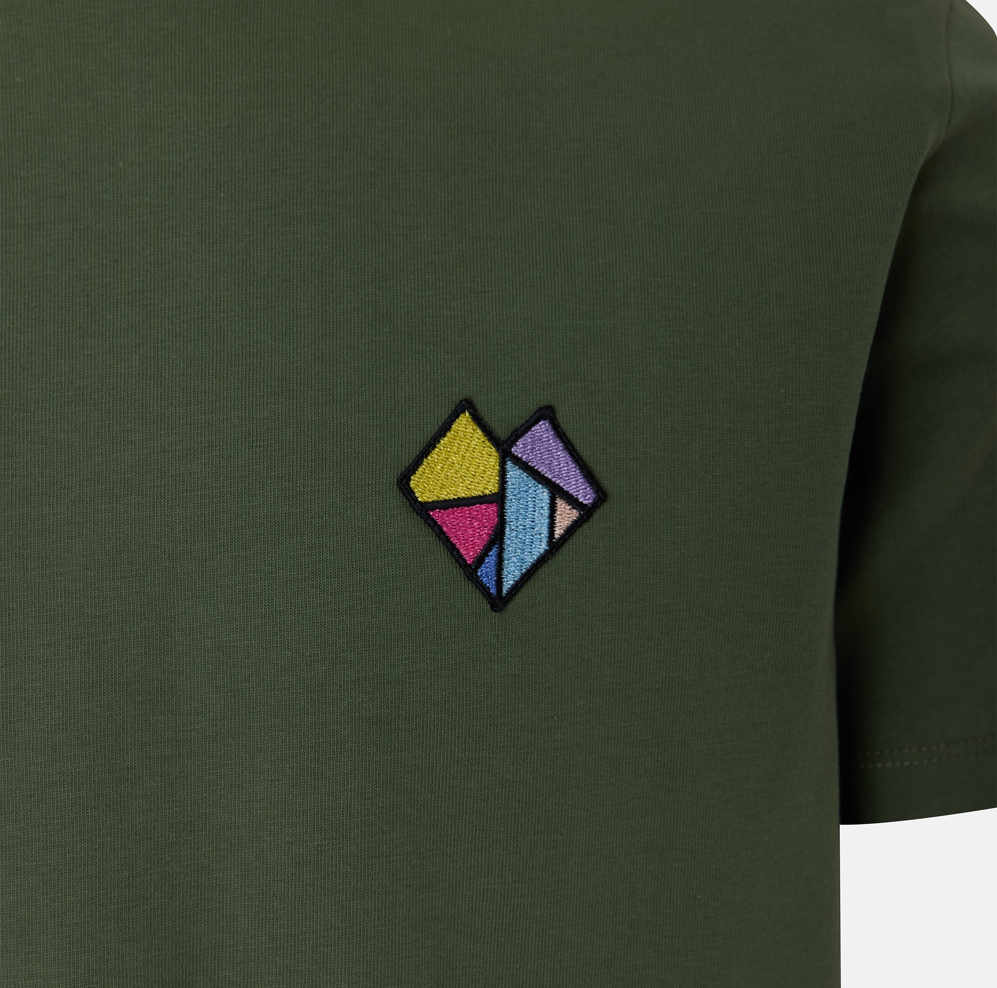 GEOMETRIC HEART T-SHIRT // UNISEX OLIVE GREEN