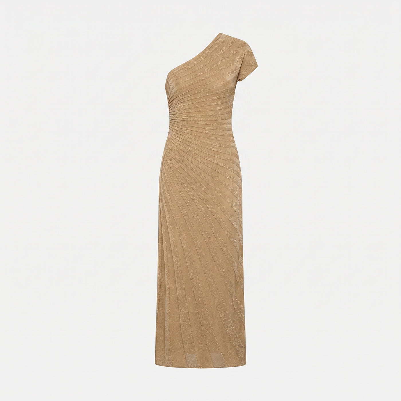 ELENA ONE SHOULDER DRESS GOLD