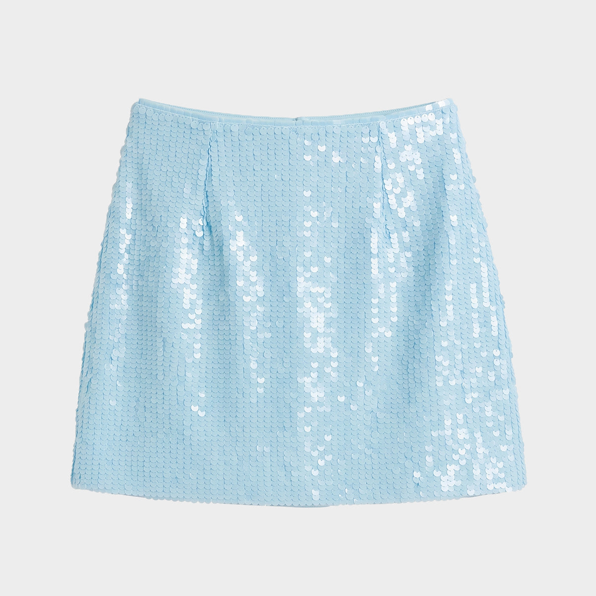 ANISSA PAILLETTES MINI SKIRT IN SKY BLUE