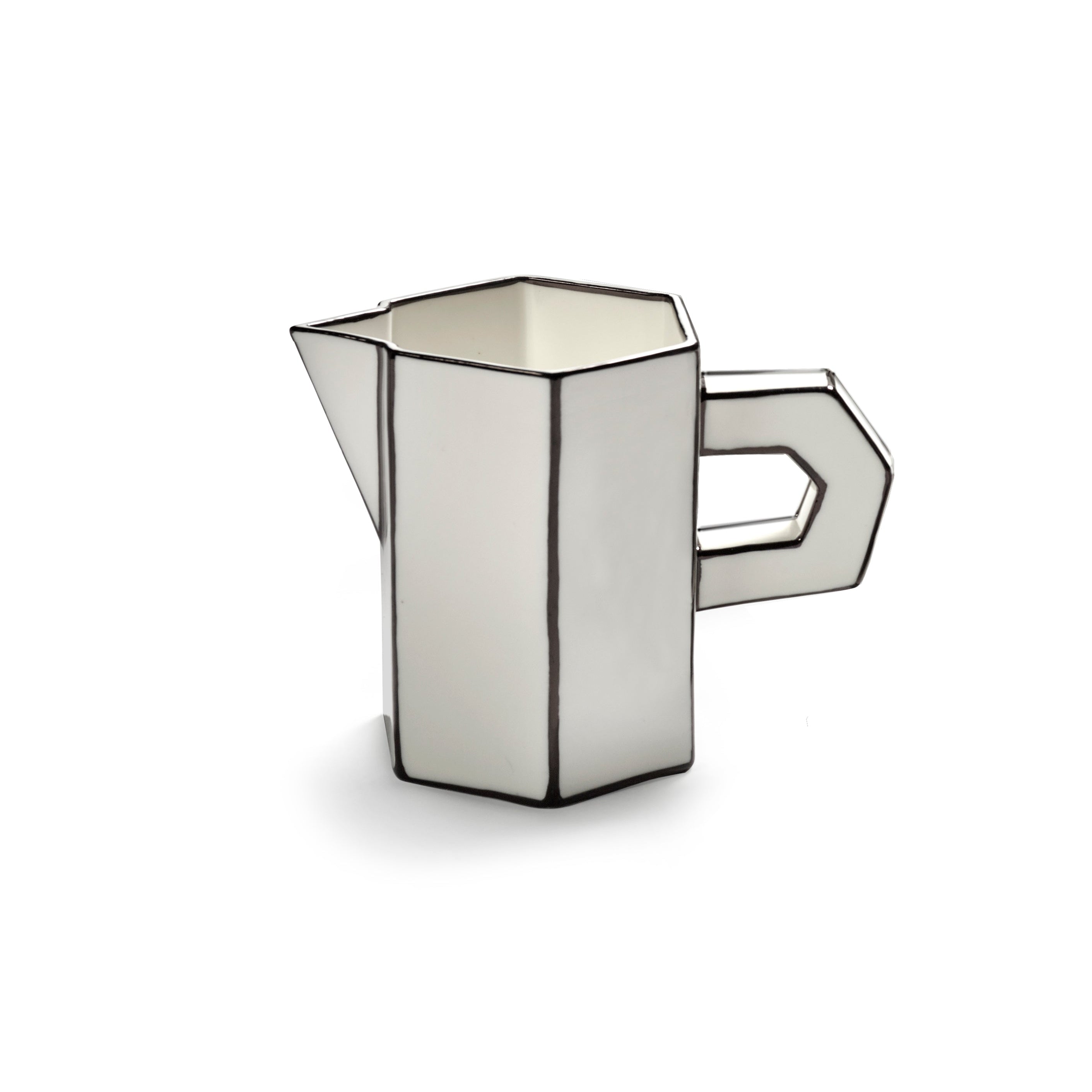 JUG WHITE/BLACK CARTE BLANCHE