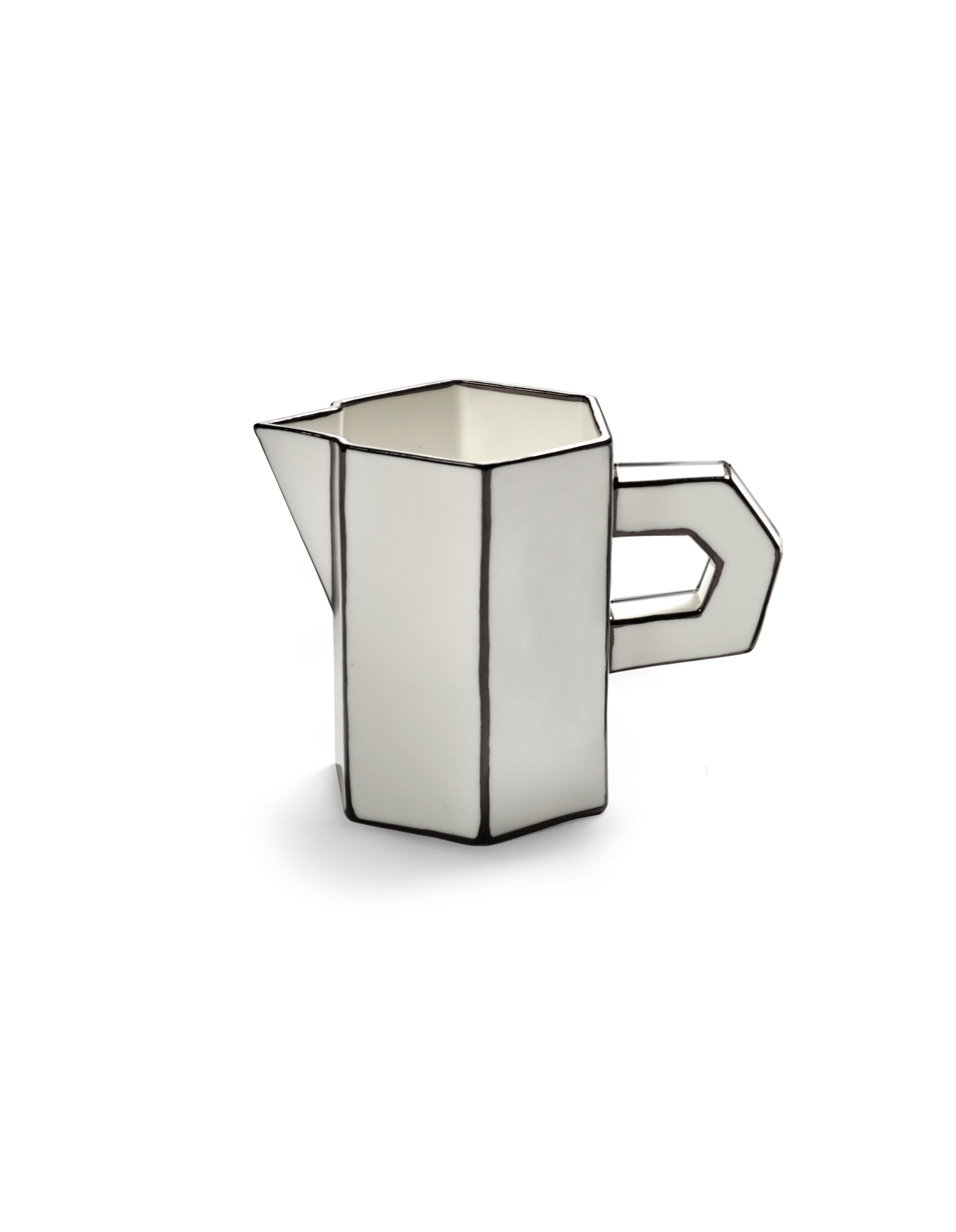 JUG WHITE/BLACK CARTE BLANCHE