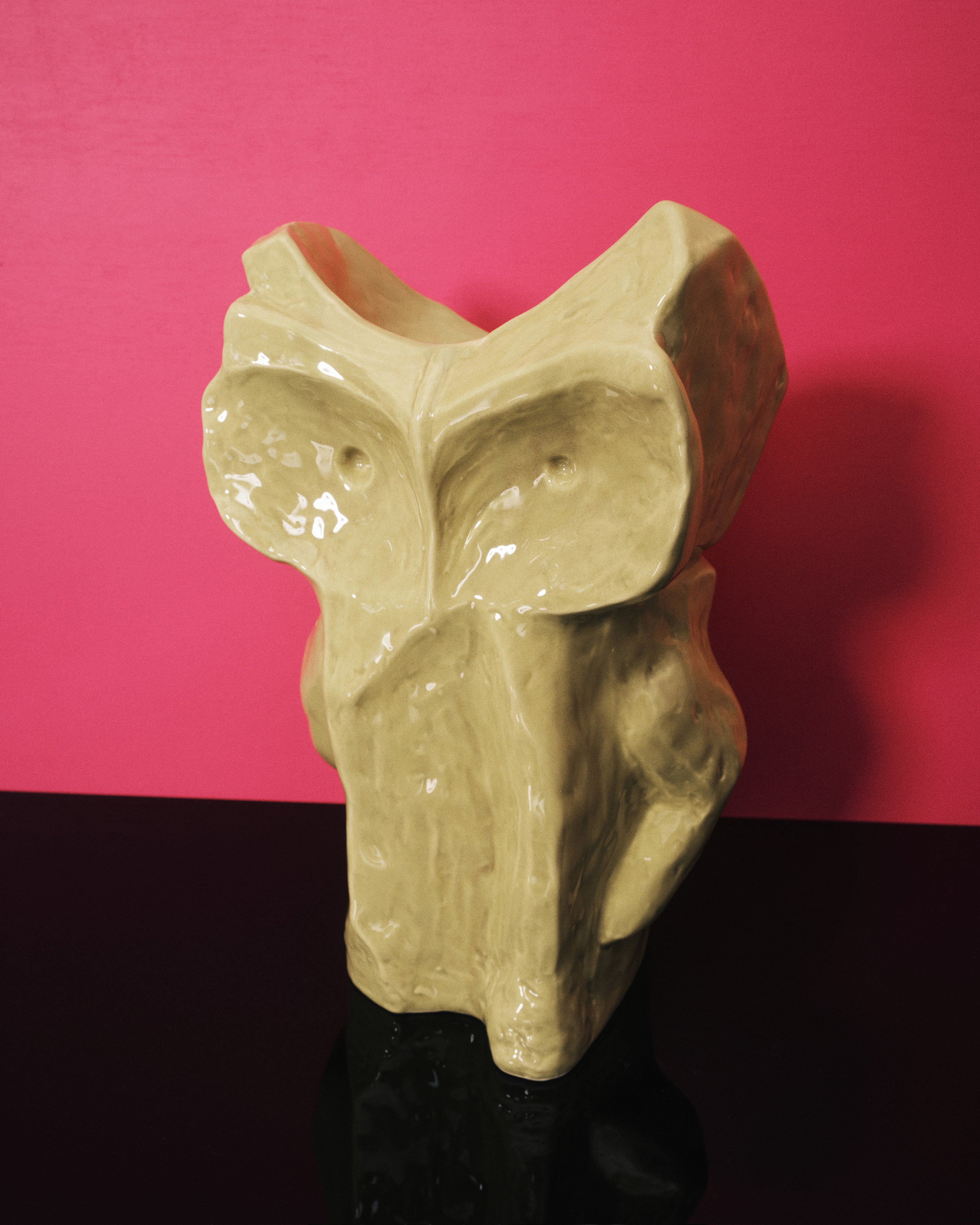 OWL VASE S YELLOW AFTER MIDNIGHT