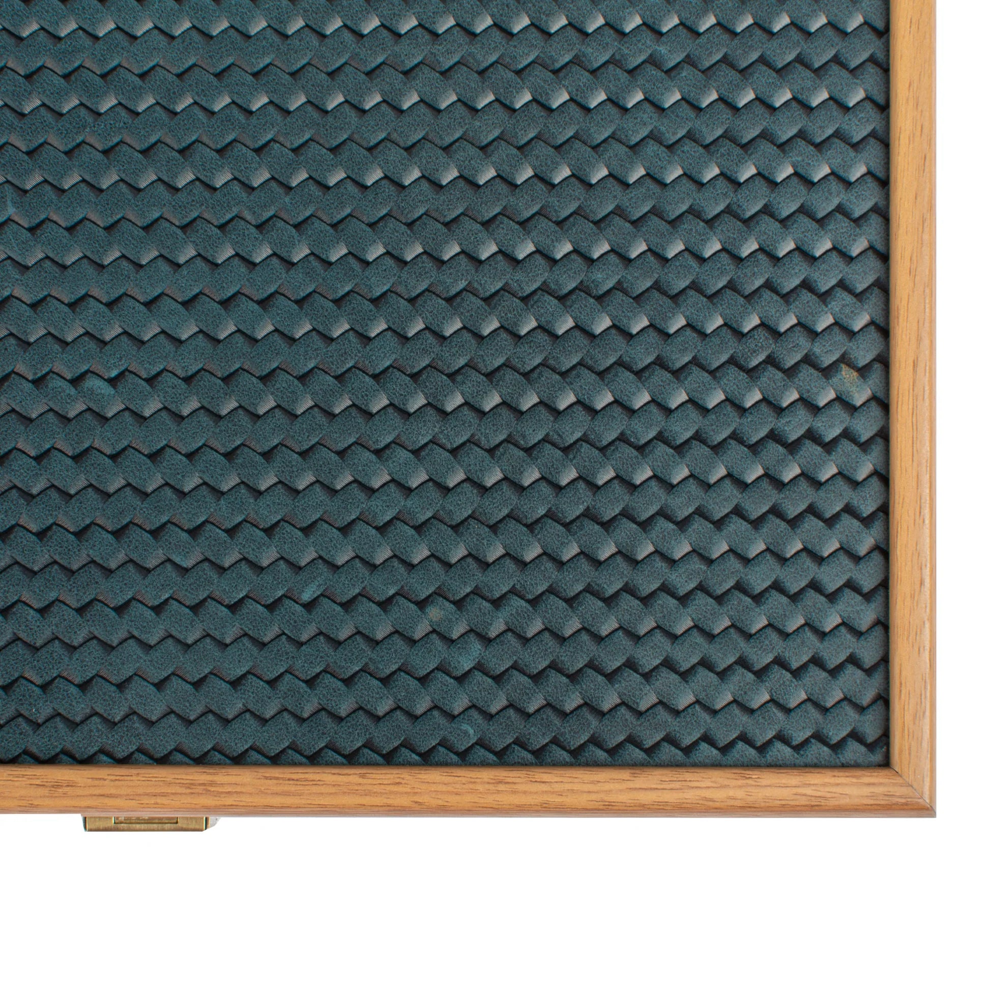 HANDCRAFTED WOVEN LEATHER BACKGAMMON SET BLUE