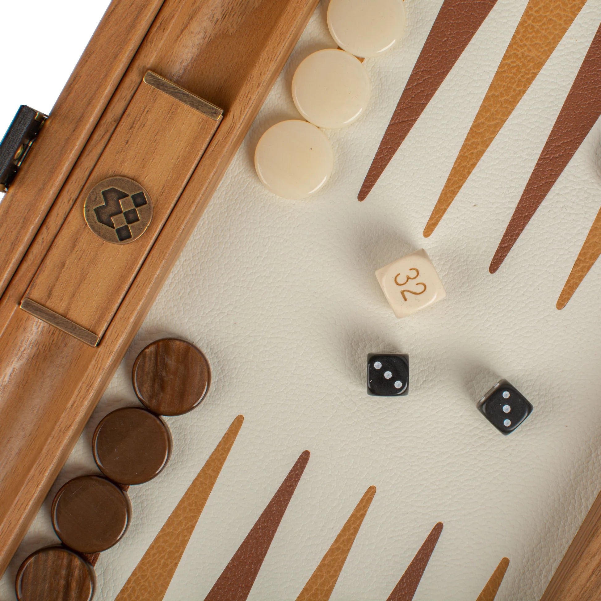 HANDCRAFTED WOVEN LEATHER BACKGAMMON SET YELLOW MUSTARD
