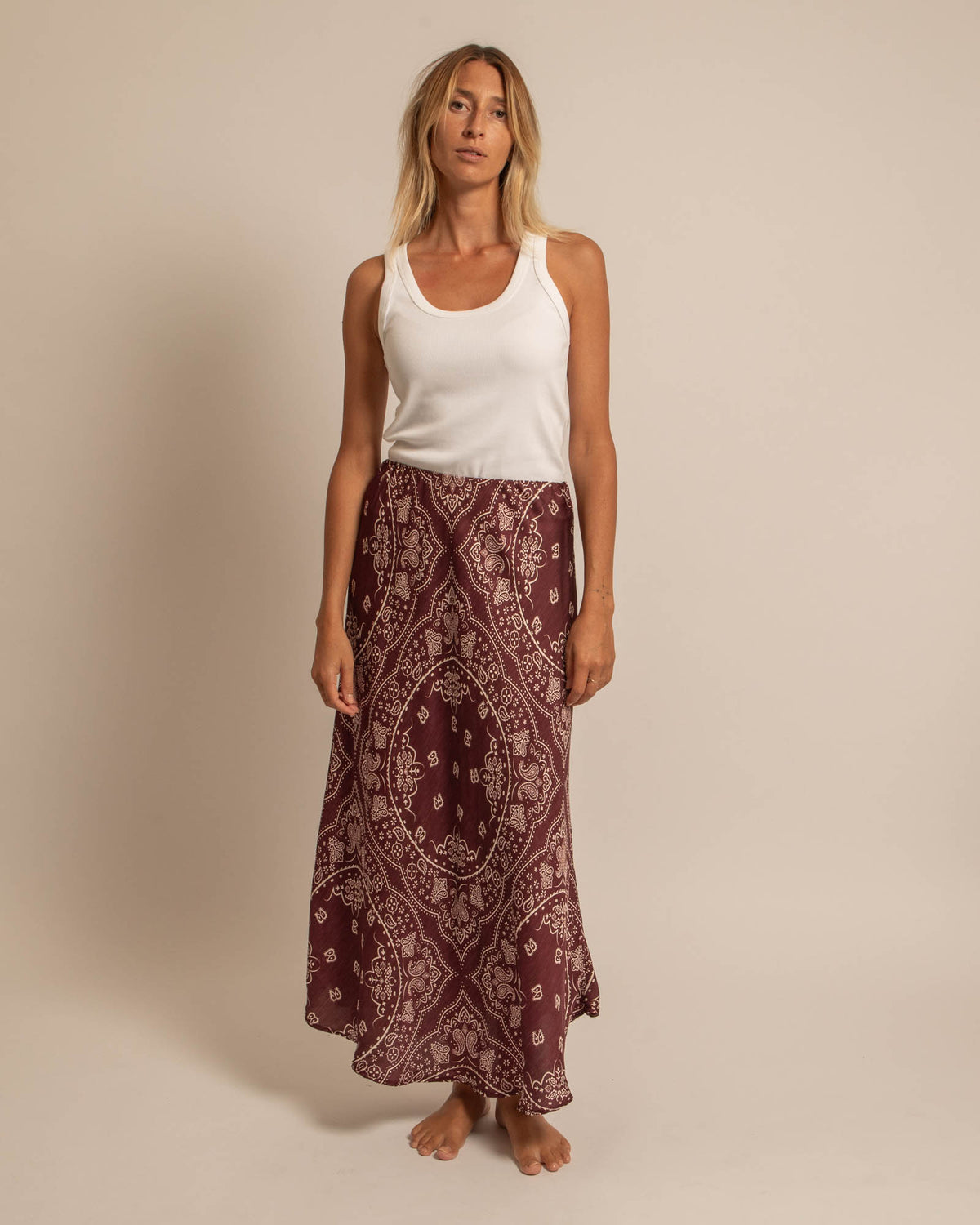 HAMILTON2 SKIRT BANDANA PRINT BURGUNDY
