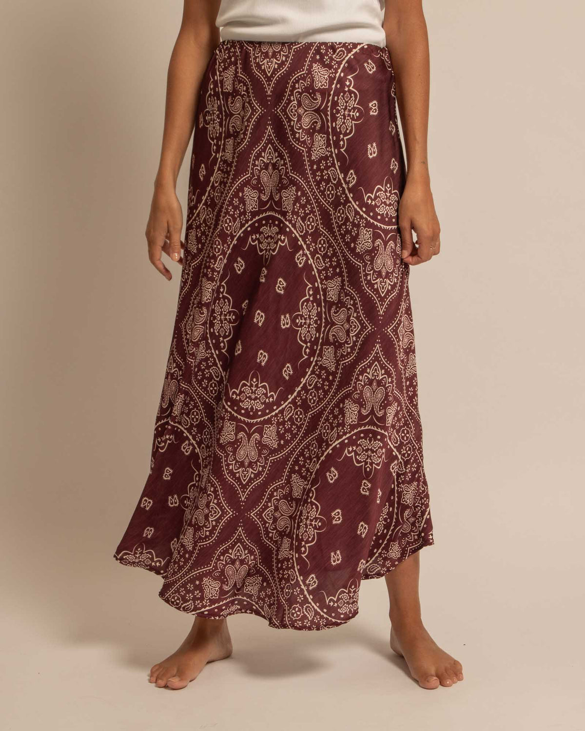 HAMILTON2 SKIRT BANDANA PRINT BURGUNDY
