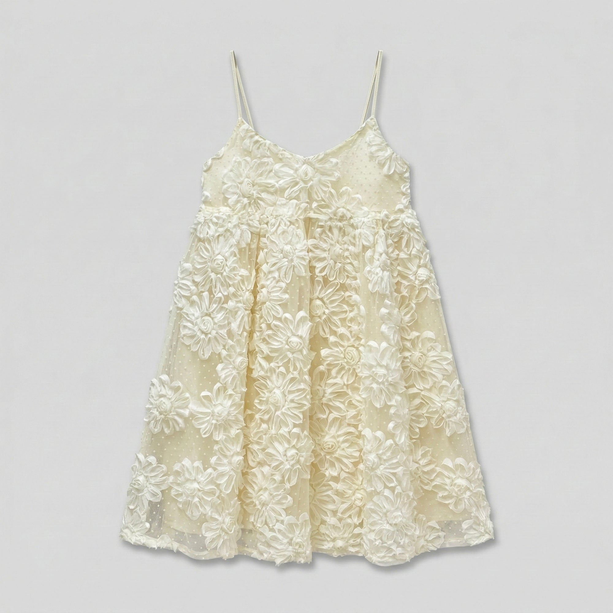 FLOWER EMBROIDERED SHORT DRESS