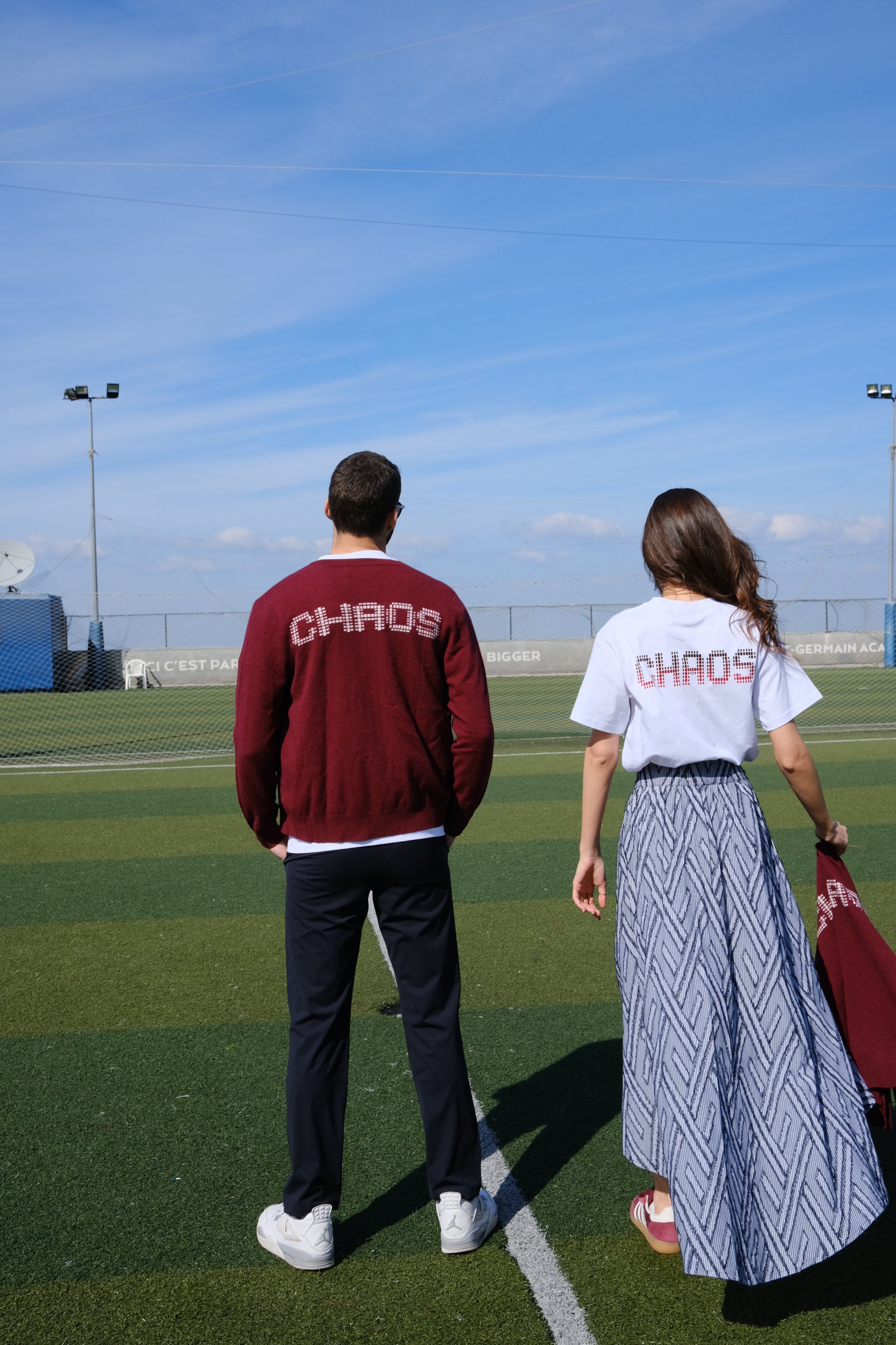 UNISEX CHAOS T-SHIRT WHITE BURGUNDY