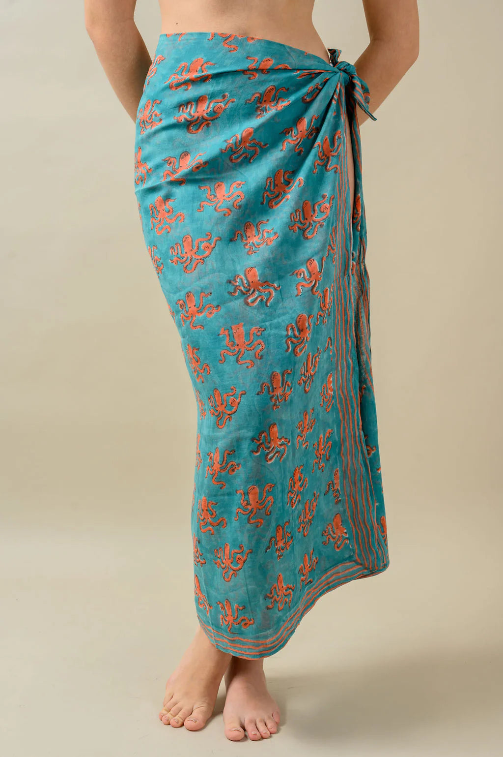 BLUE OCTOPUS COTTON PAREO