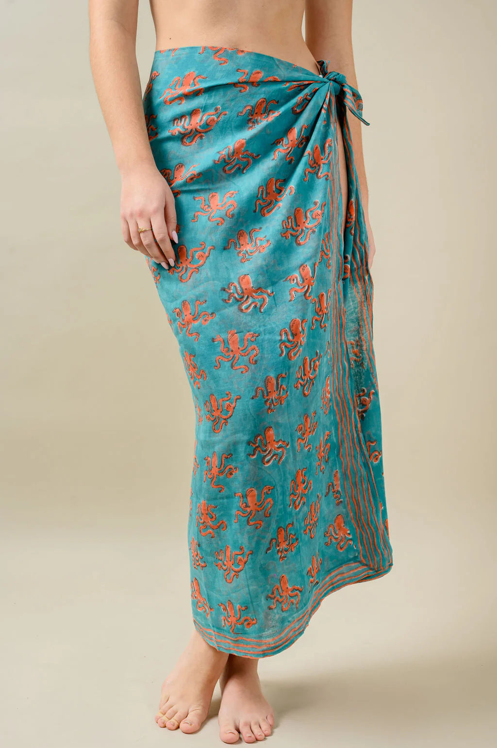 BLUE OCTOPUS COTTON PAREO