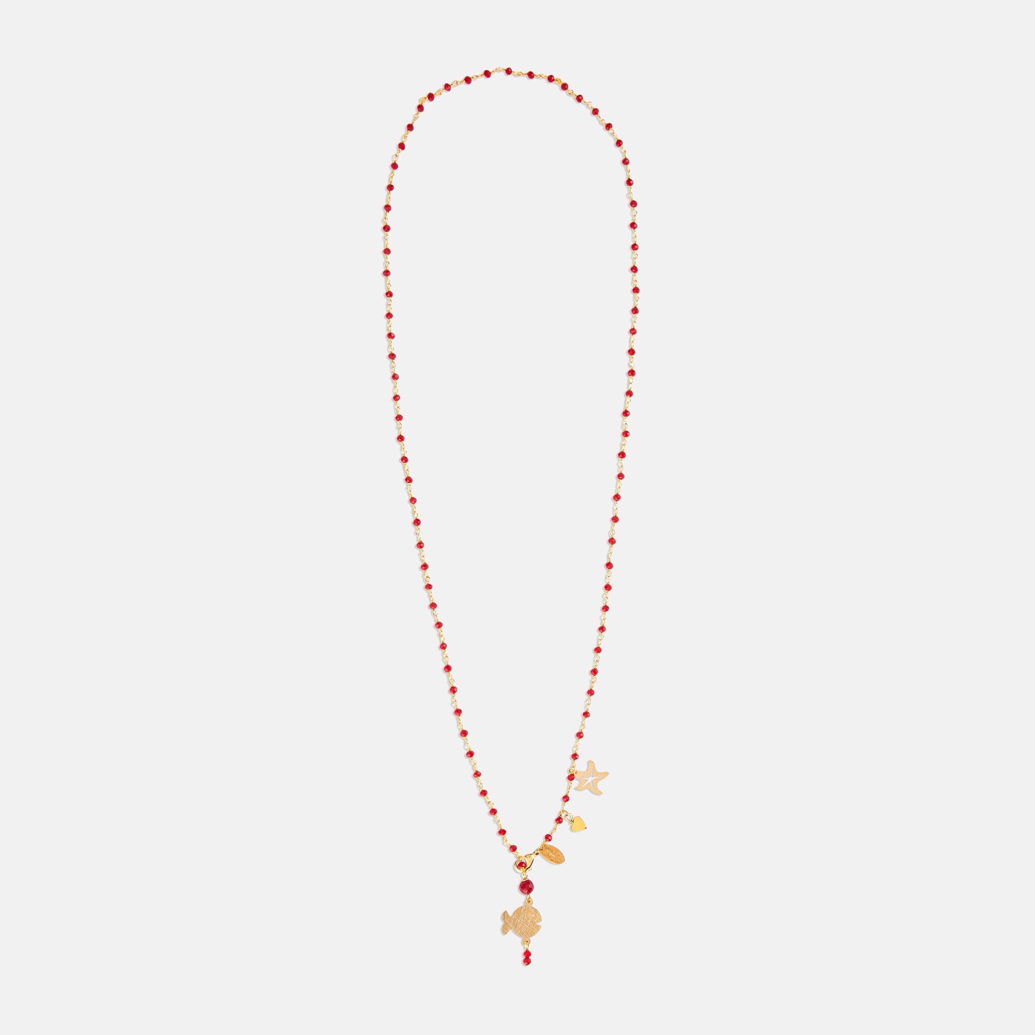 FISH LONG NECKLACE RED WITH STAR