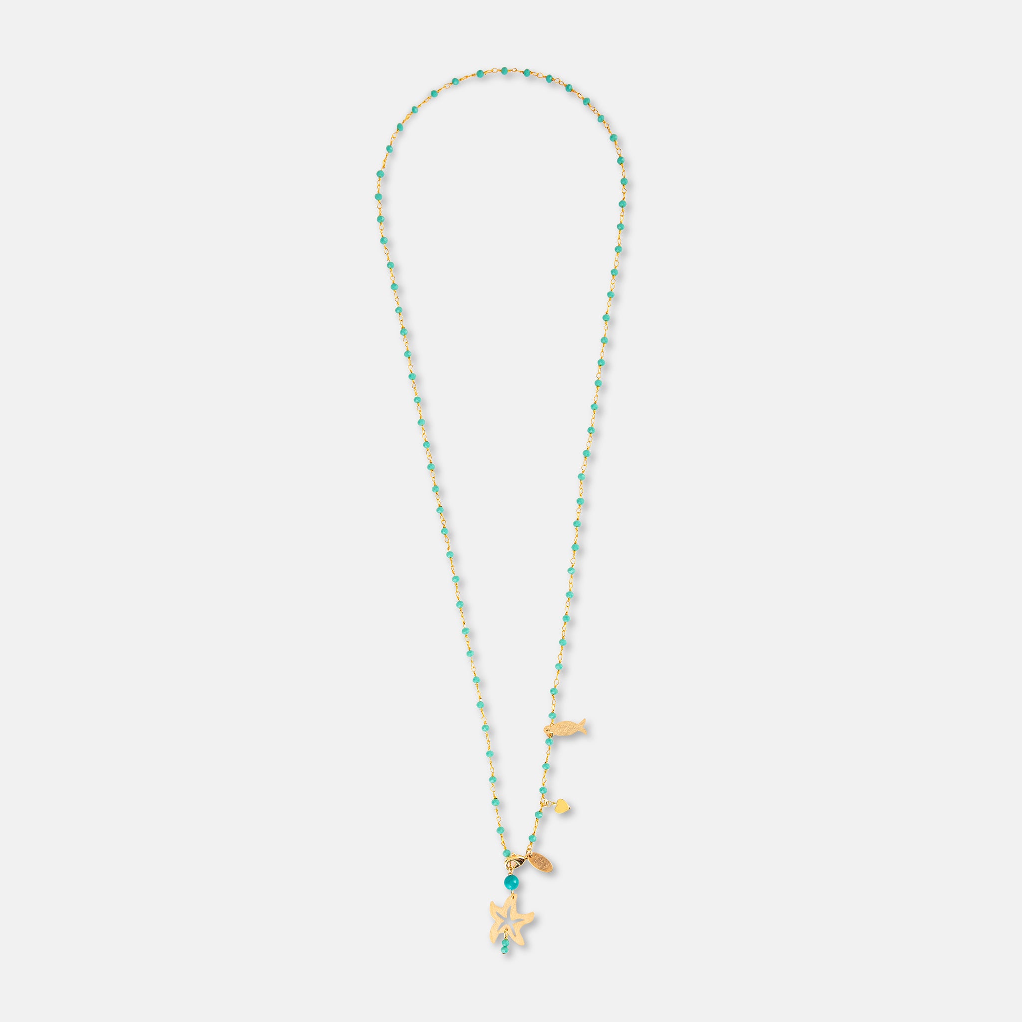 STARFISH LONG NECKLACE TURQUOISE WITH STAR