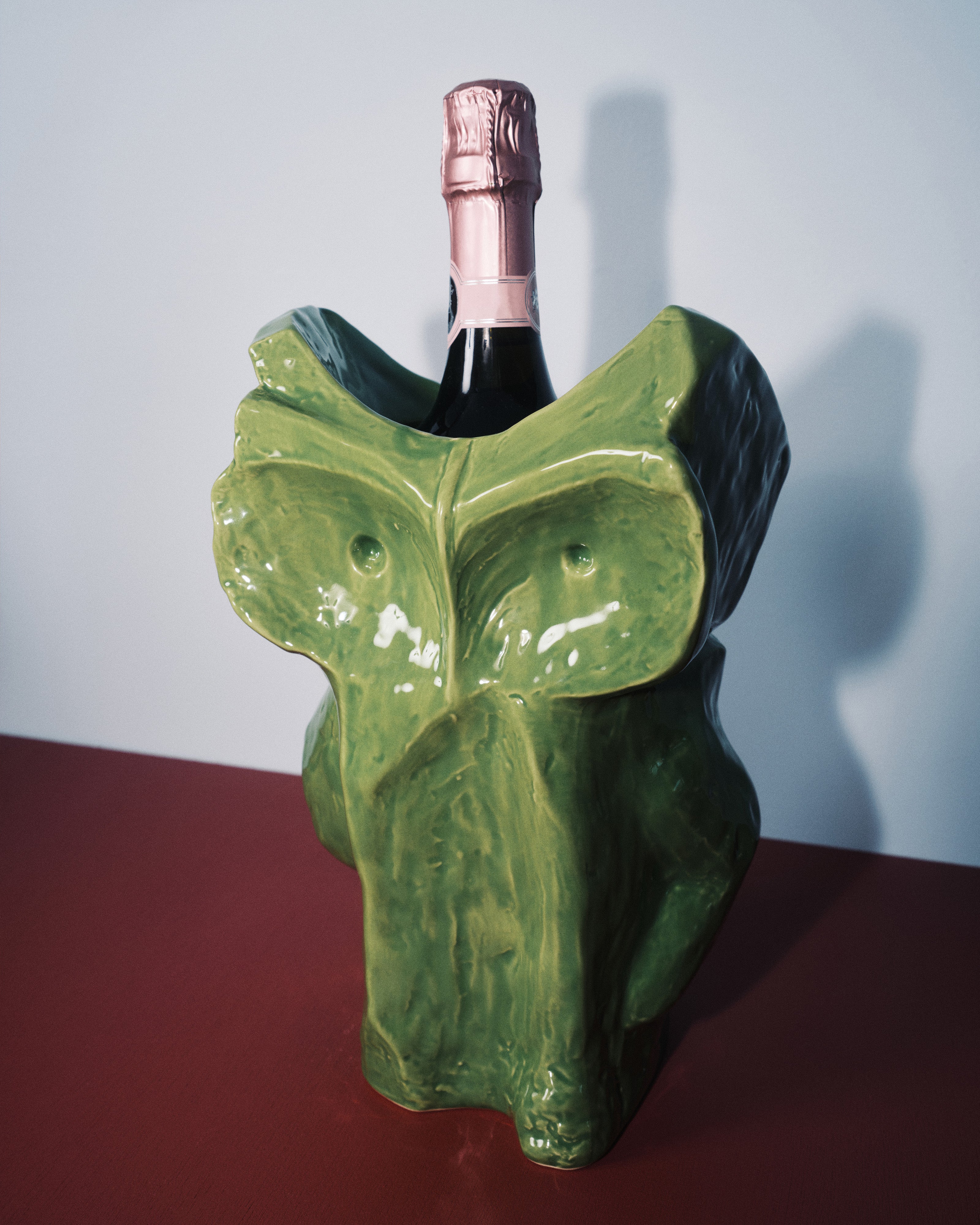 OWL VASE L GREEN AFTER MIDNIGHT