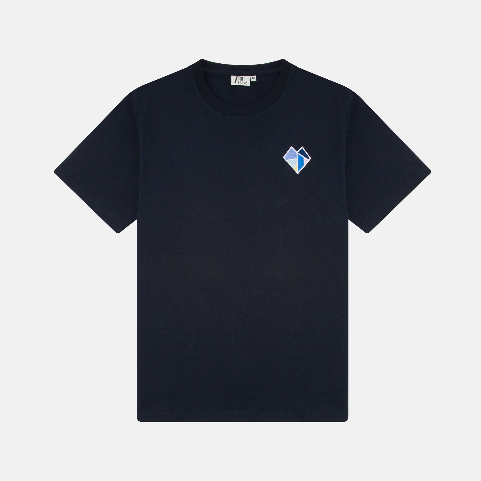 UNISEX GEOMETRIC HEART T-SHIRT NAVY