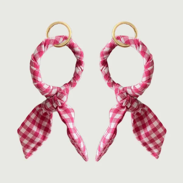 AMORI MORI PINK CHECKS EARRINGS