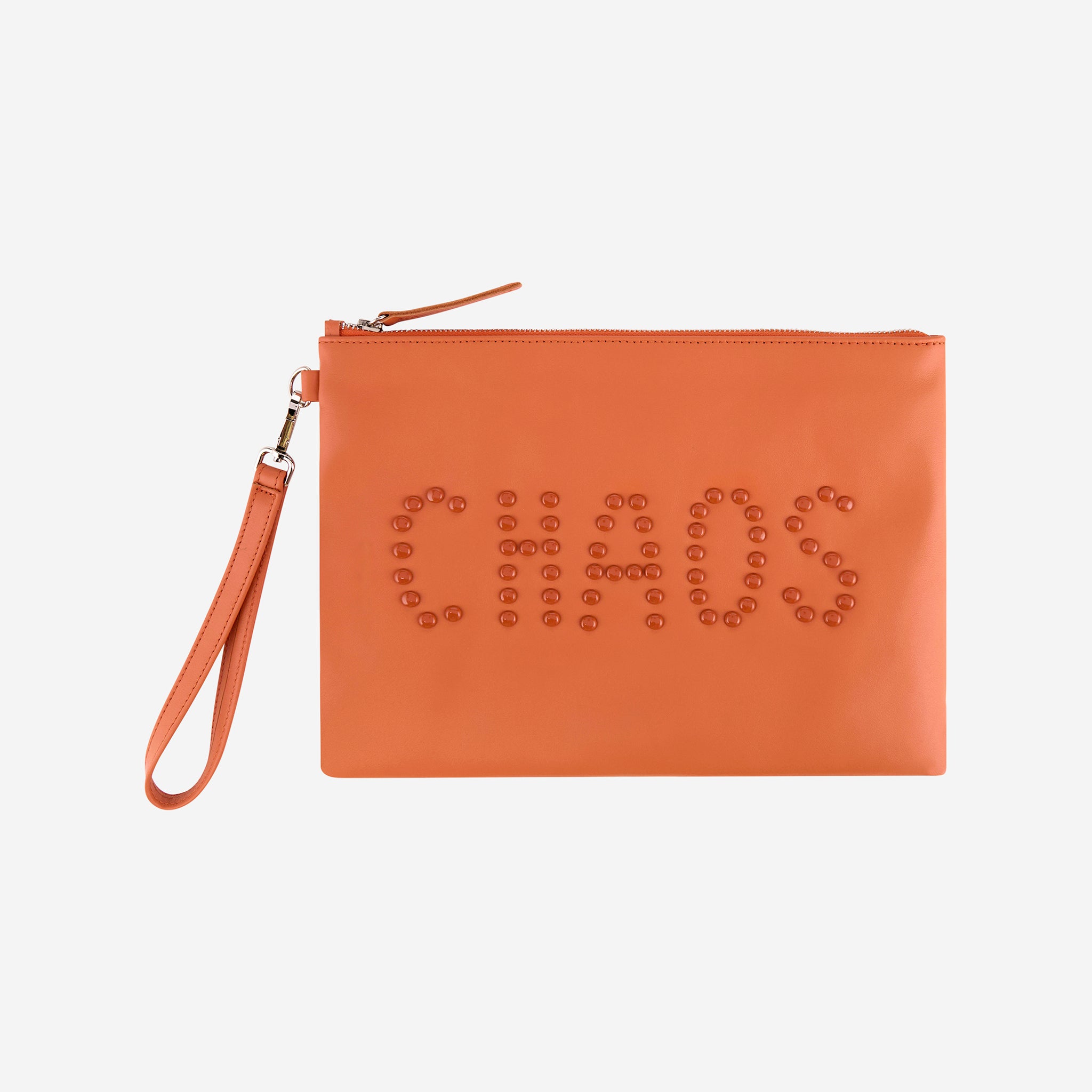 CHAOS LEATHER POUCH ORANGE