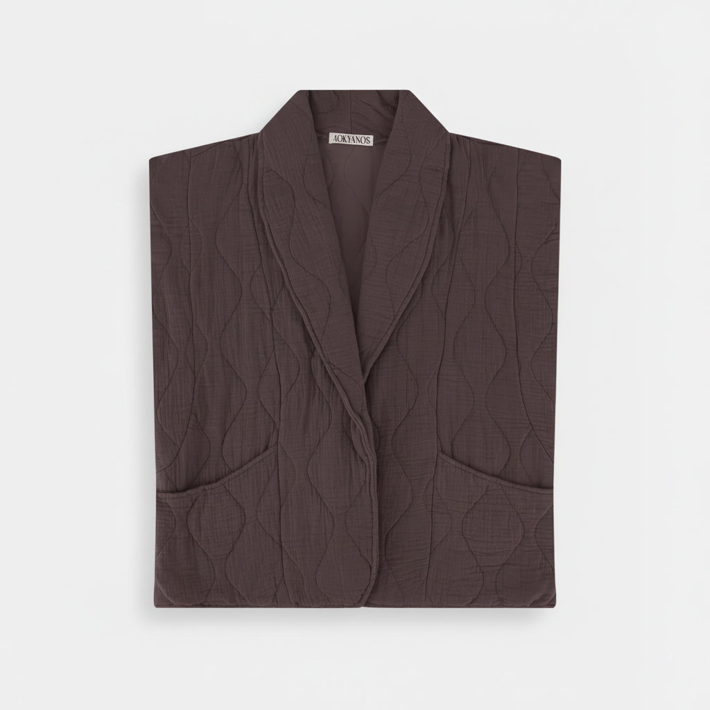 BROOKLYN1 SLEVELESS VEST PLAIN CHOCOLATE