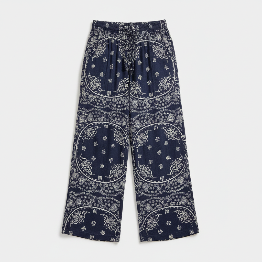 PHOENIX2 PANTS BANDANA PRINT NAVY