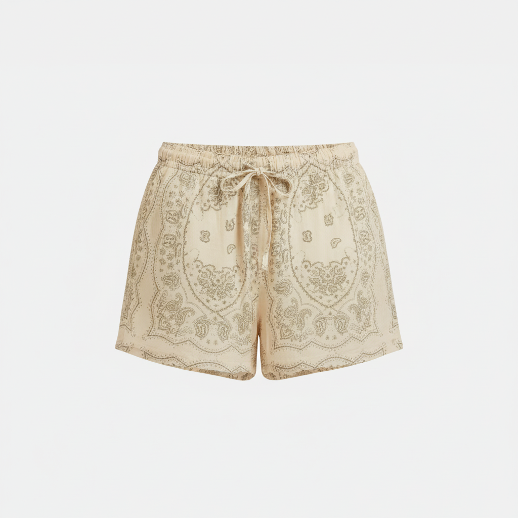 ROSWELL2 SHORTS BANDANA PRINT CREAM