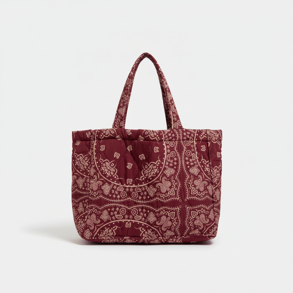 PHILADELPHIE2 CABAS BAG BANDANA BURGUNDY