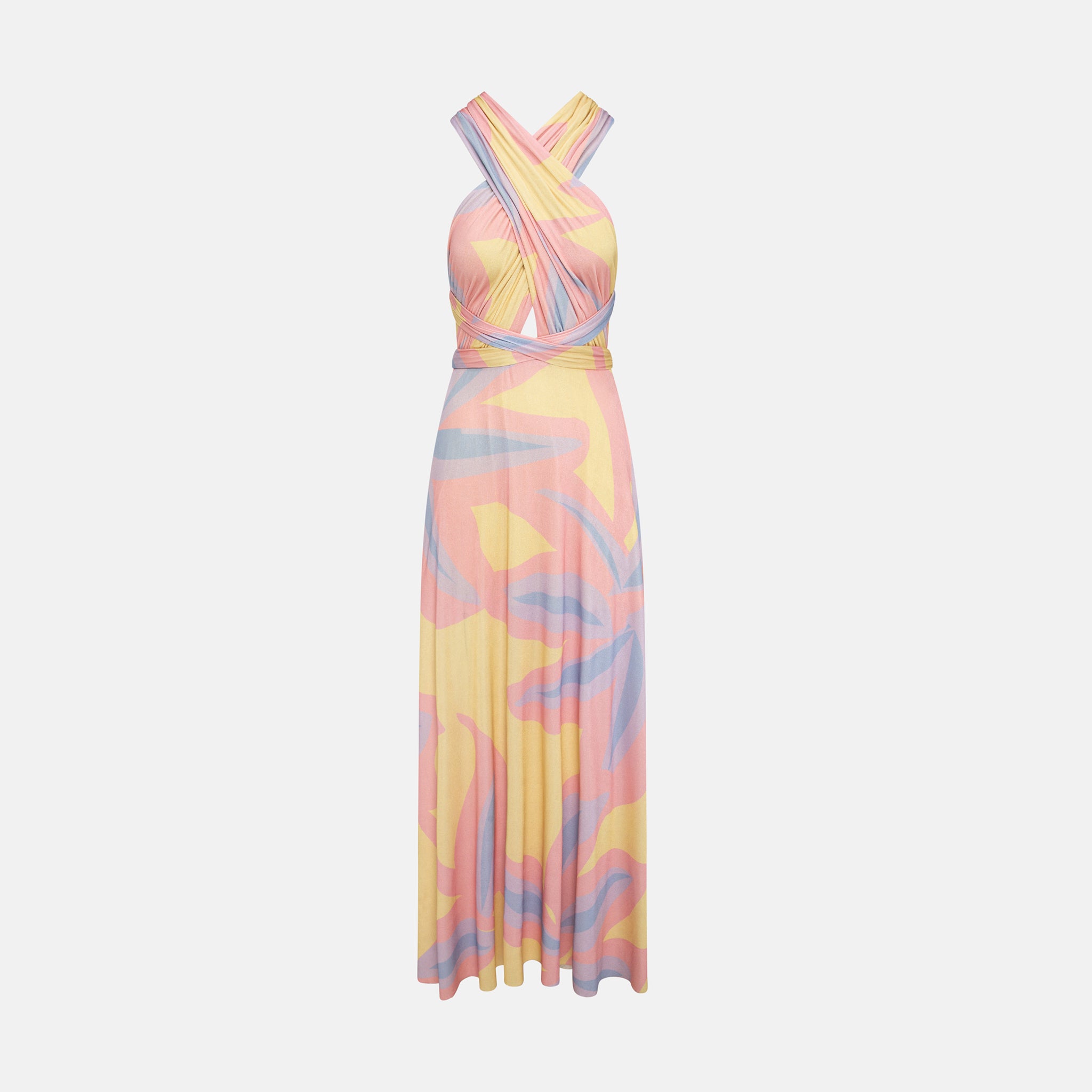 SYRENE MULTI FLOWER DRESS - PINK AND BUTTER YELLOW