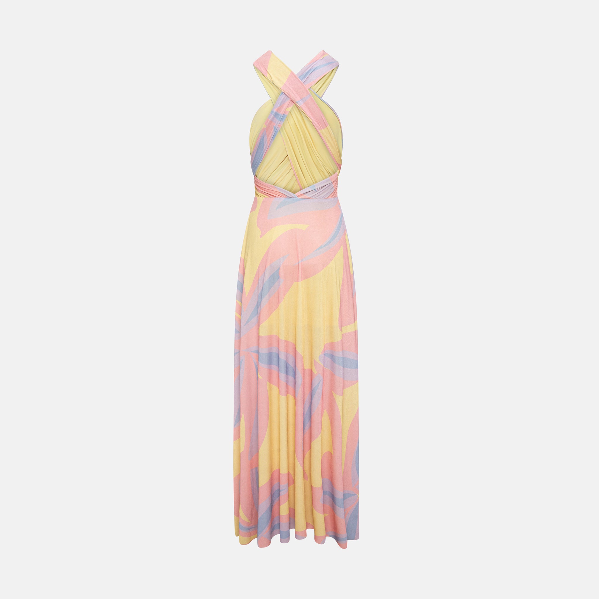 SYRENE MULTI FLOWER DRESS - PINK AND BUTTER YELLOW