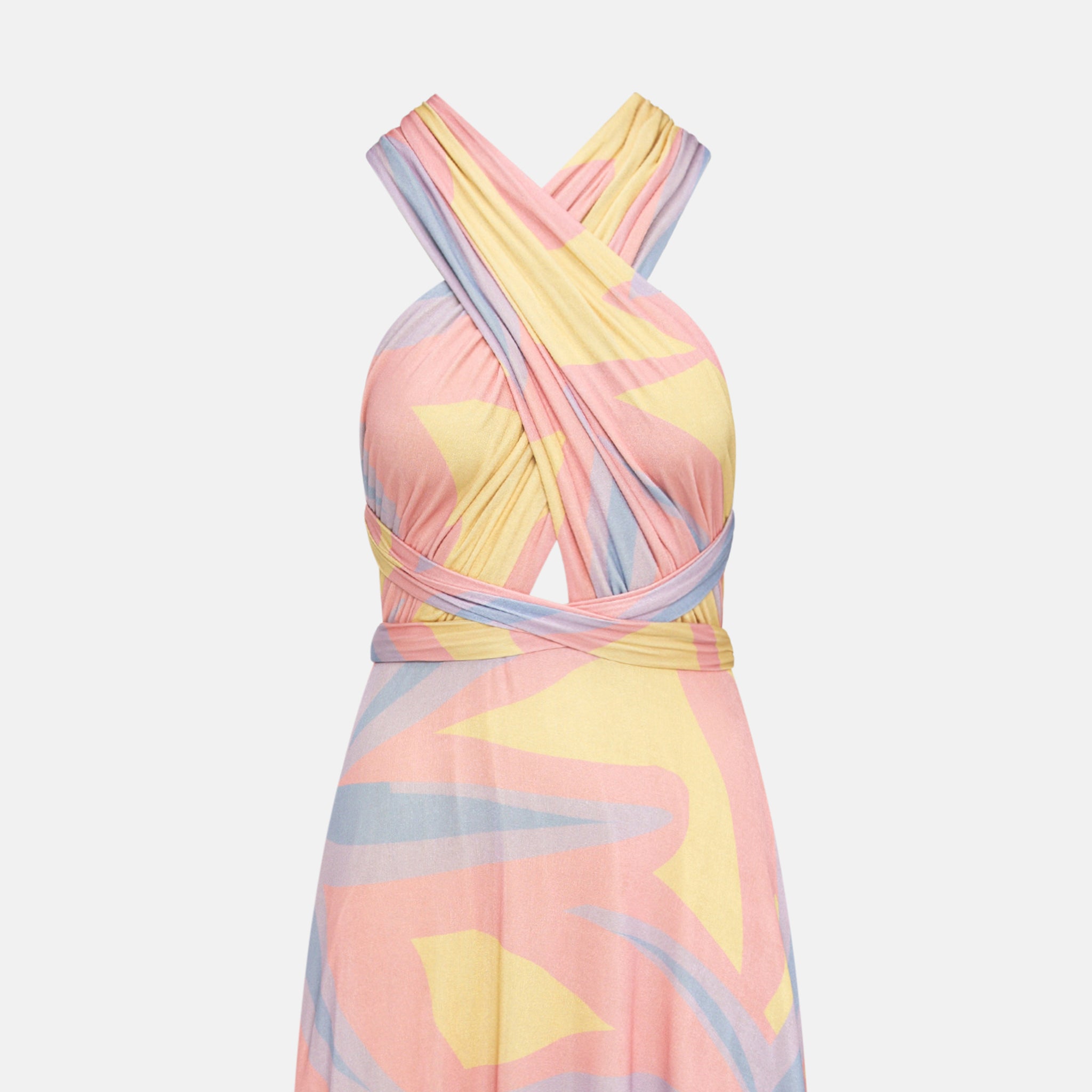 SYRENE MULTI FLOWER DRESS - PINK AND BUTTER YELLOW