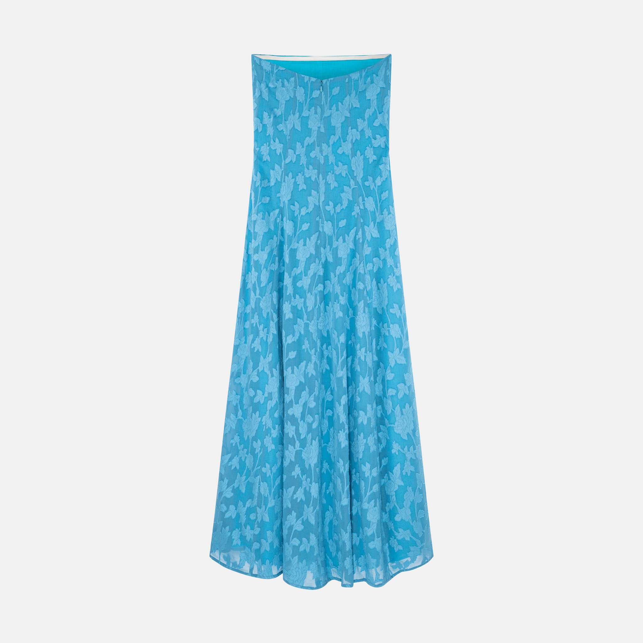 SIENNA BLUE STRAPLESS FLOWER DRESS