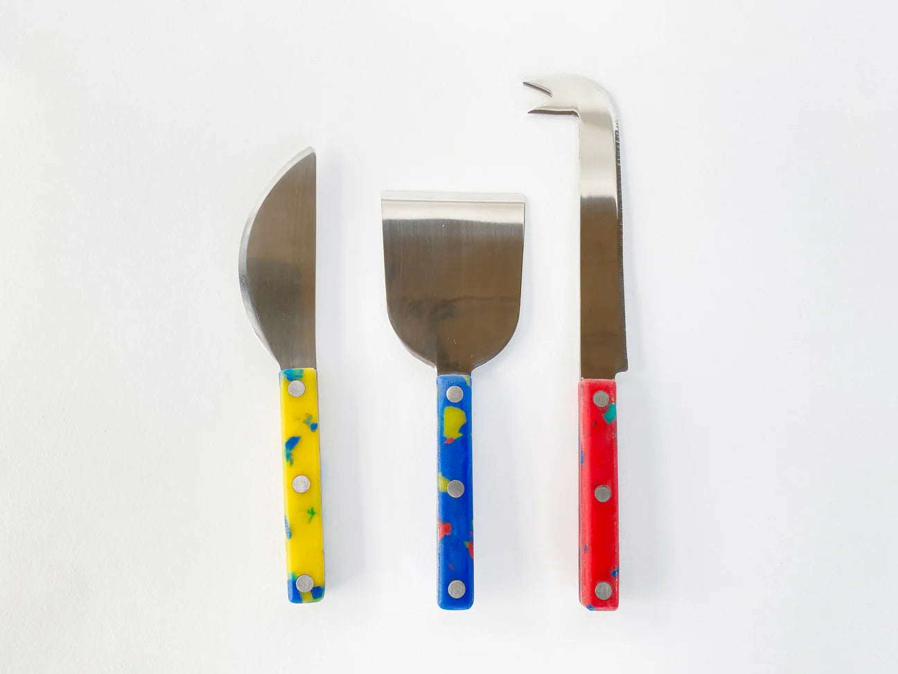 CHEESE KNIFE SET - RED/YELLOW/BLUE