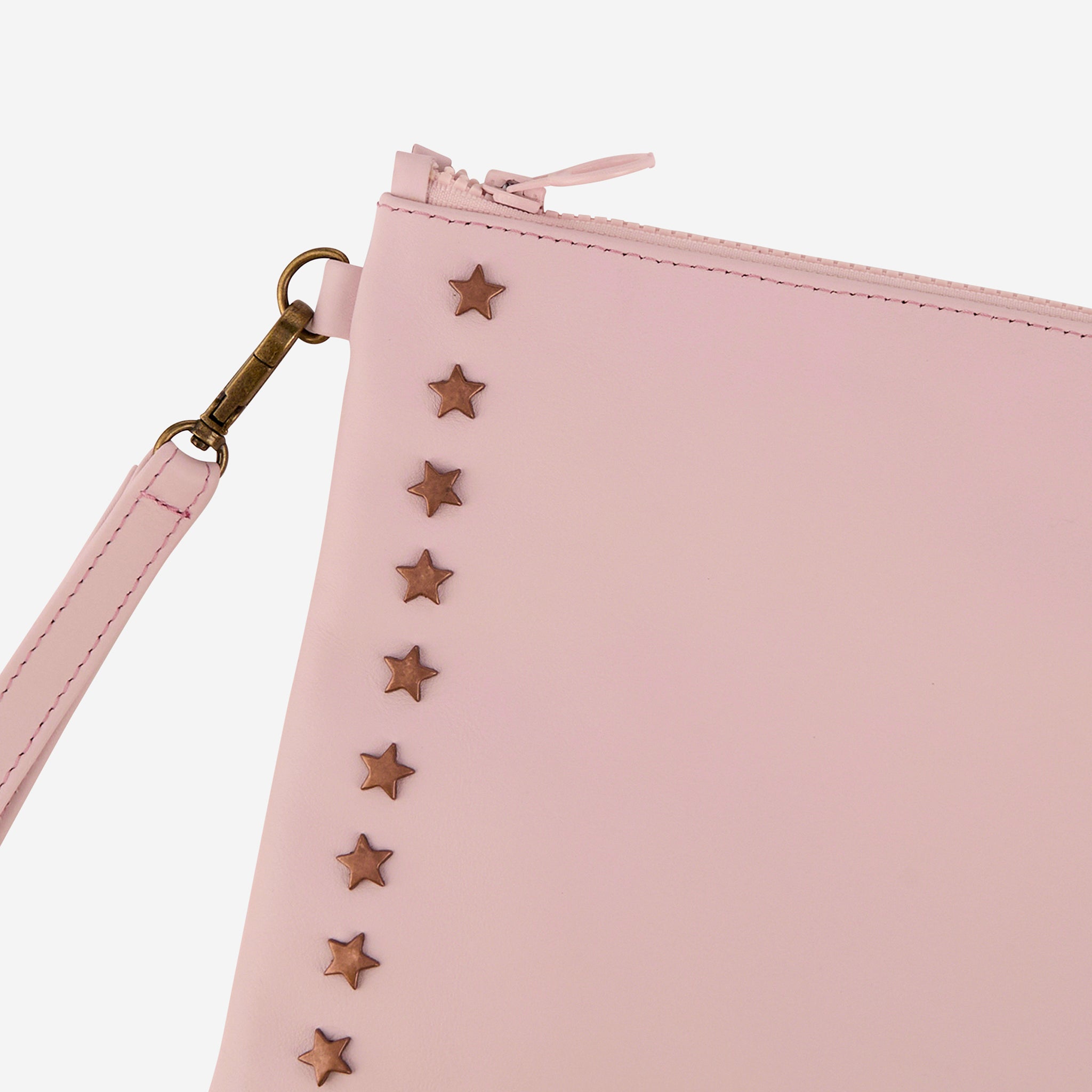 STAR LEATHER POUCH PINK