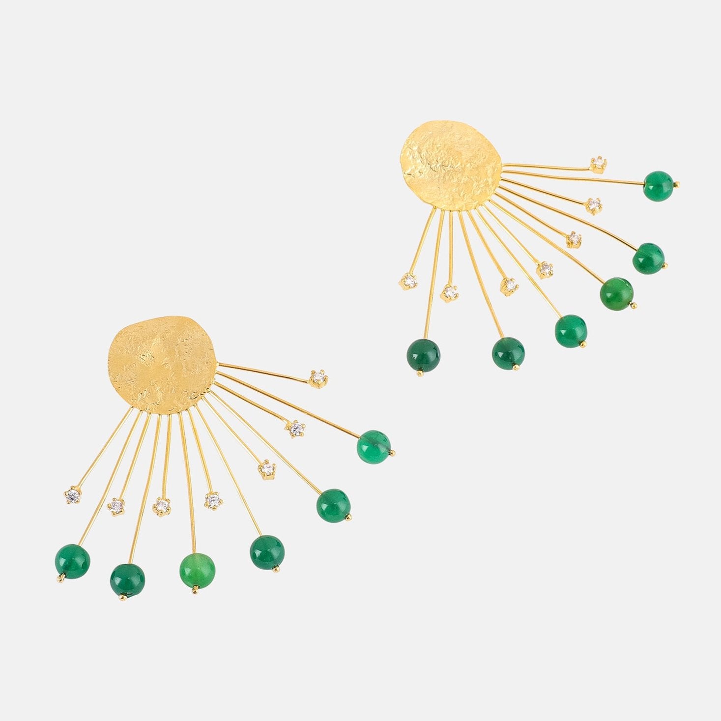 ATELIER NANOU SUN EARRINGS GREEN