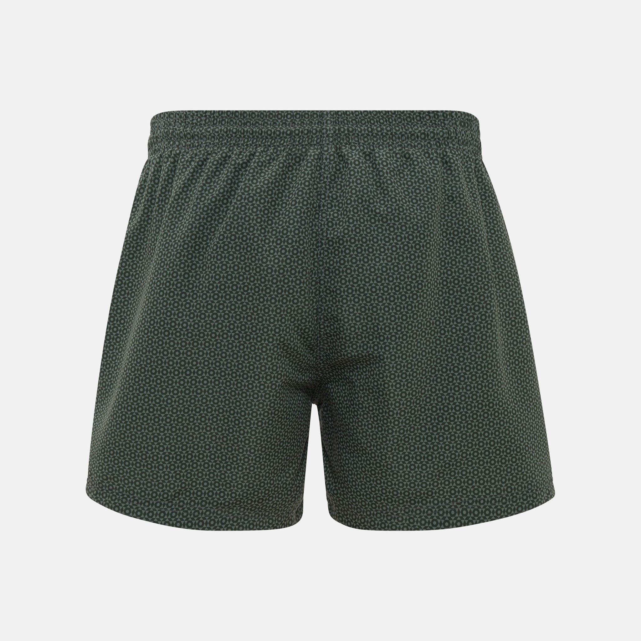 TAKASHI GEOMETRIC PRINT SWIMSHORTS KHAKI