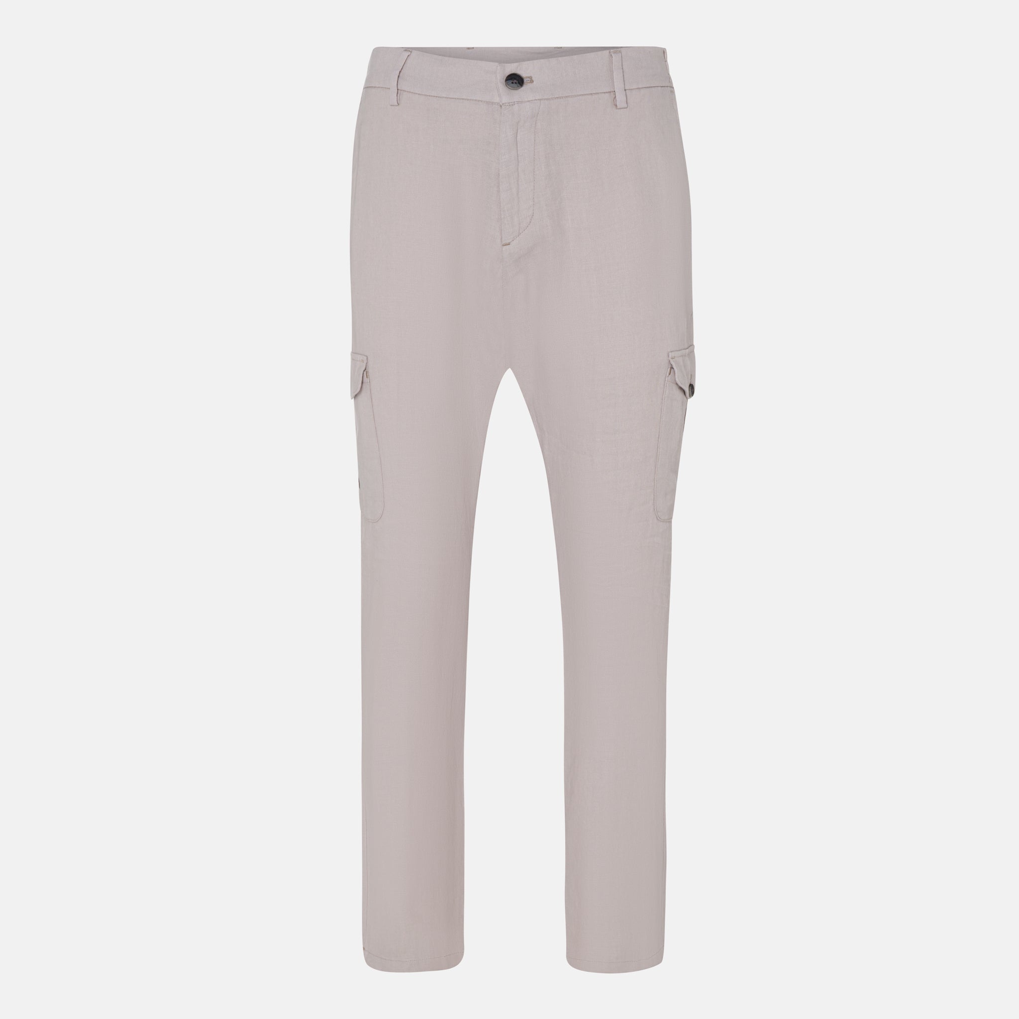 MARC CARGO LINEN PANTS SILVER