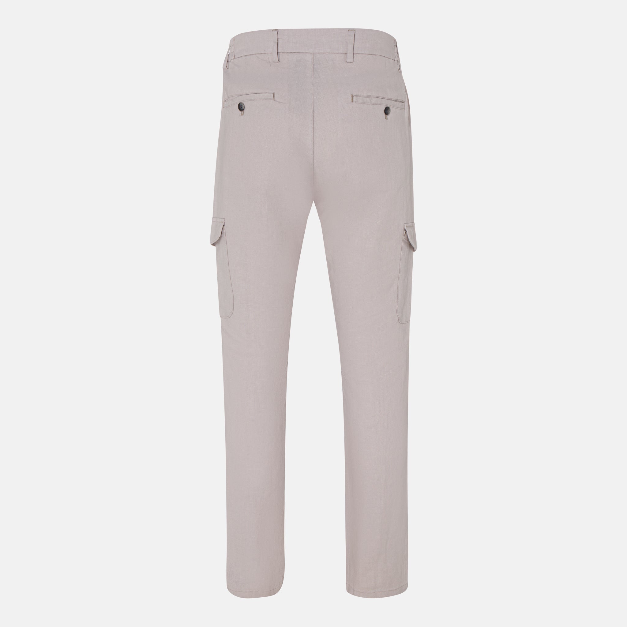 MARC CARGO LINEN PANTS SILVER