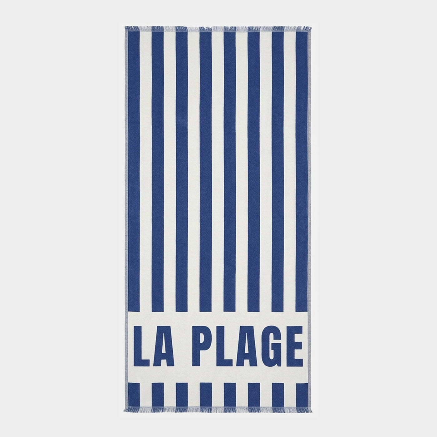 LA PLAGE  BEACH TOWEL NAVY - ALMOND