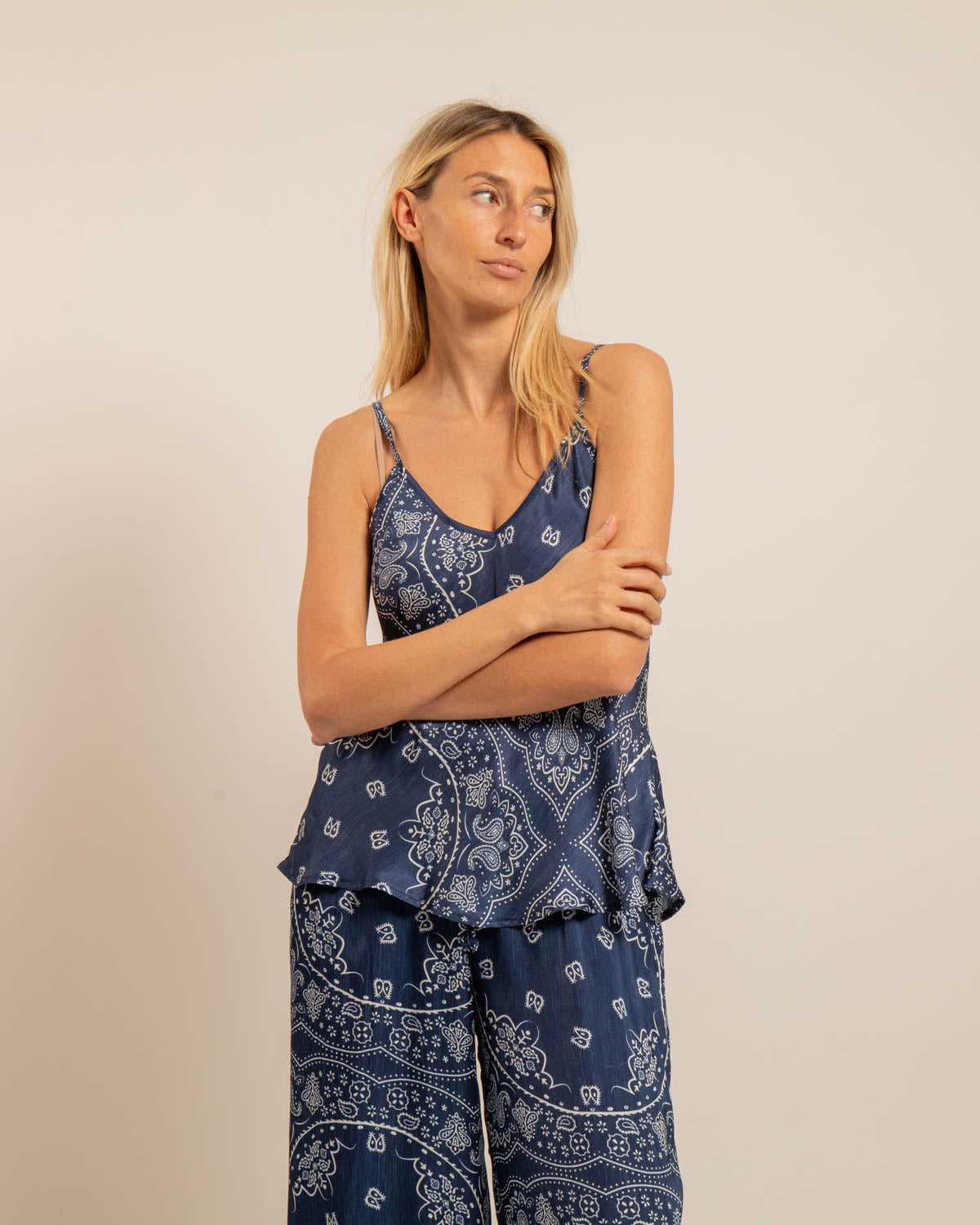 LEWISTON2 TOP BANDANA PRINT NAVY
