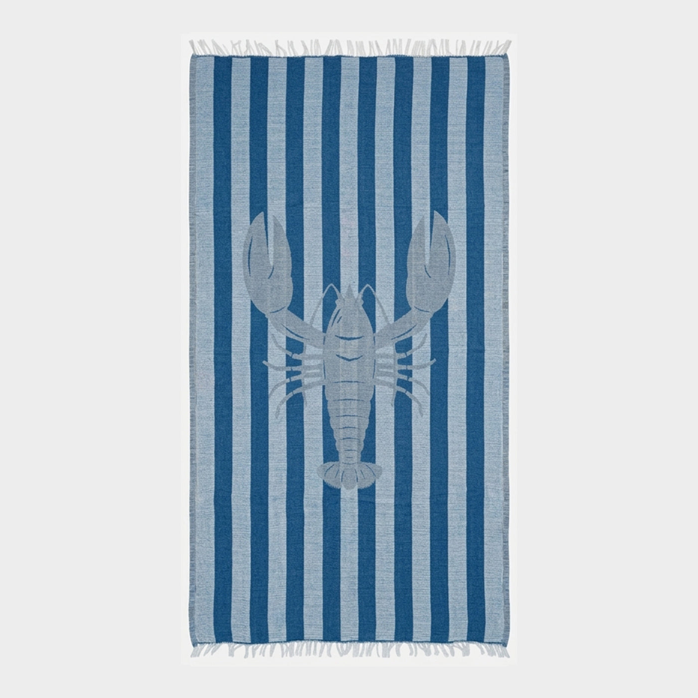 LOBSTER  TOWEL SILVER GREY - AGEAN BLUE
