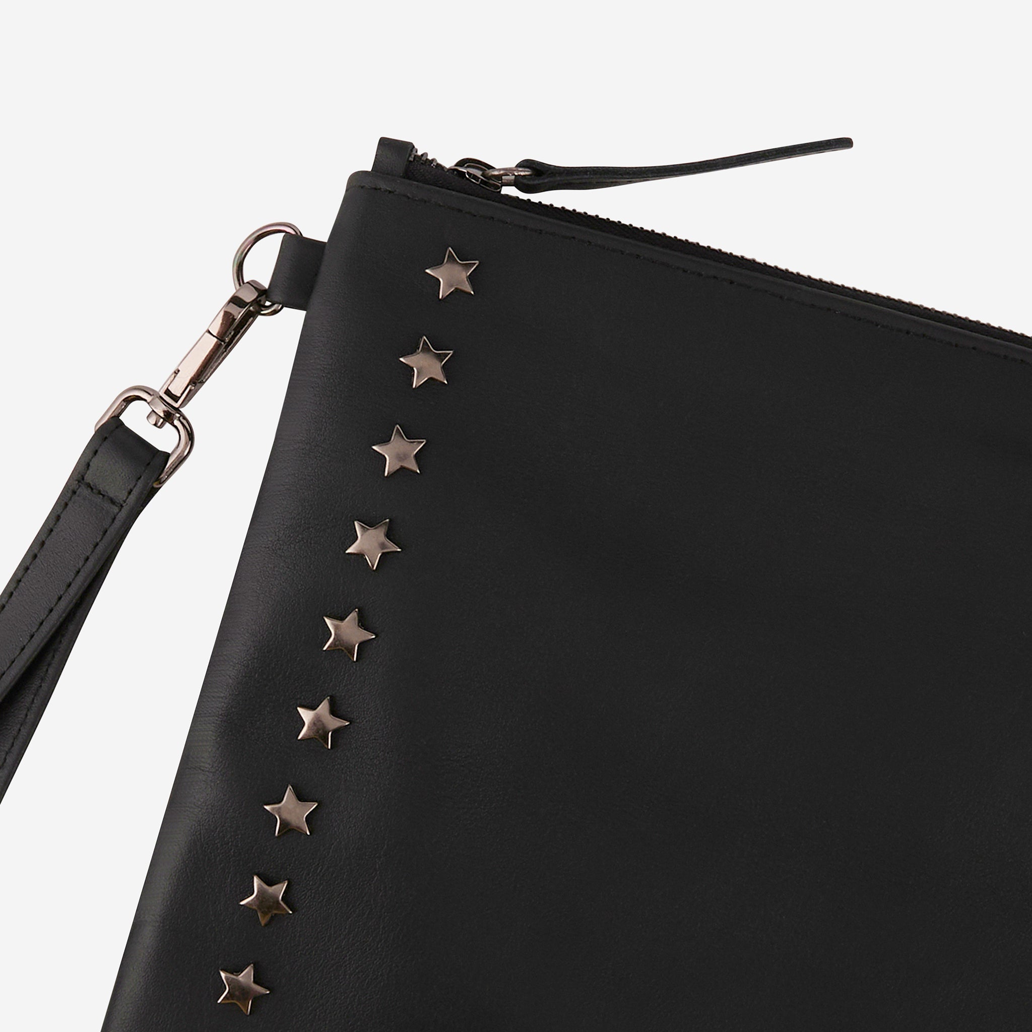 STAR LEATHER POUCH BLACK