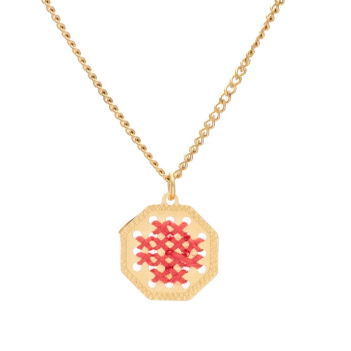 MOTIVO NECKLACE GOLD ORANGE