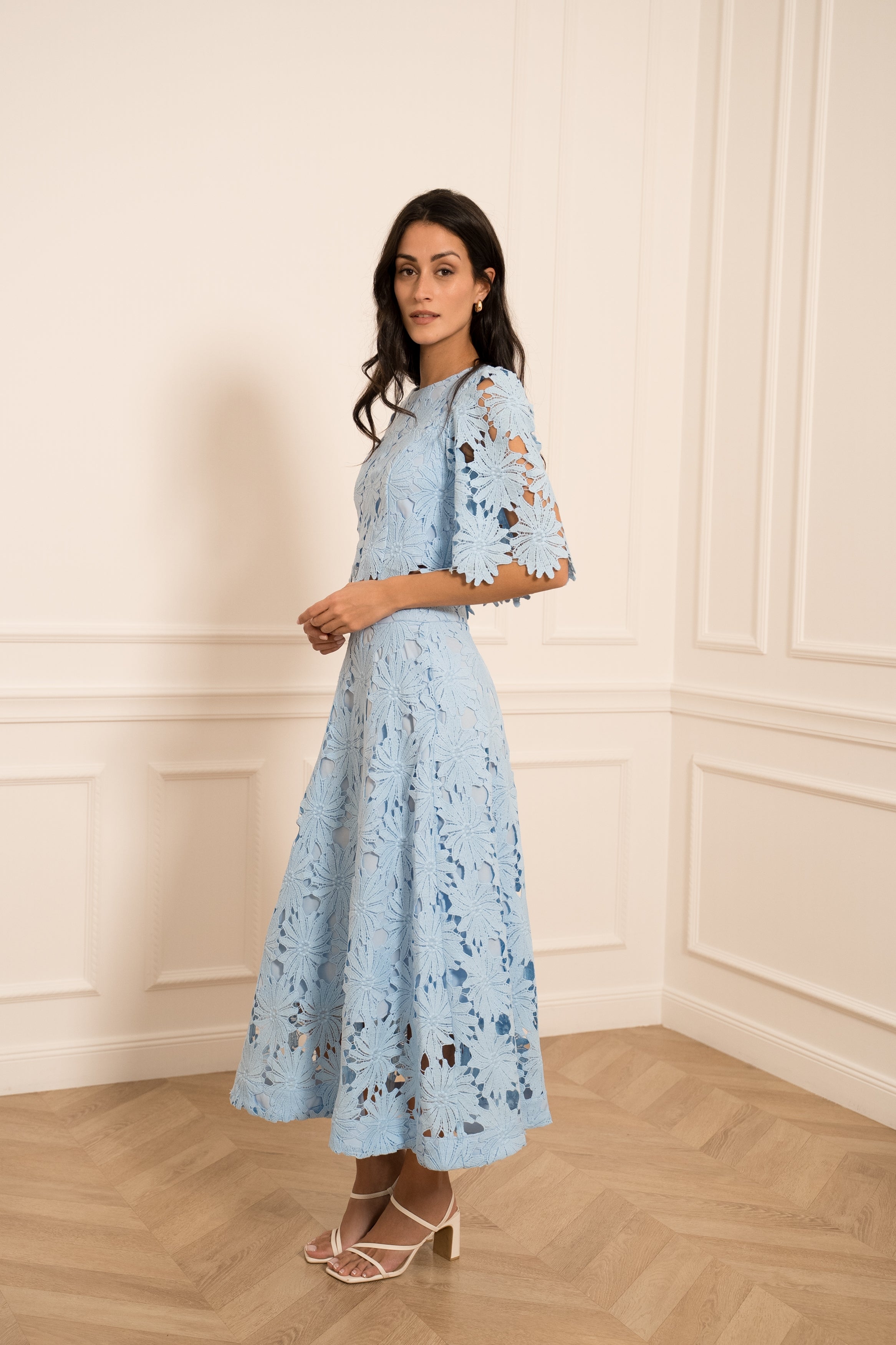 TIA BABY BLUE FLOWER SKIRT
