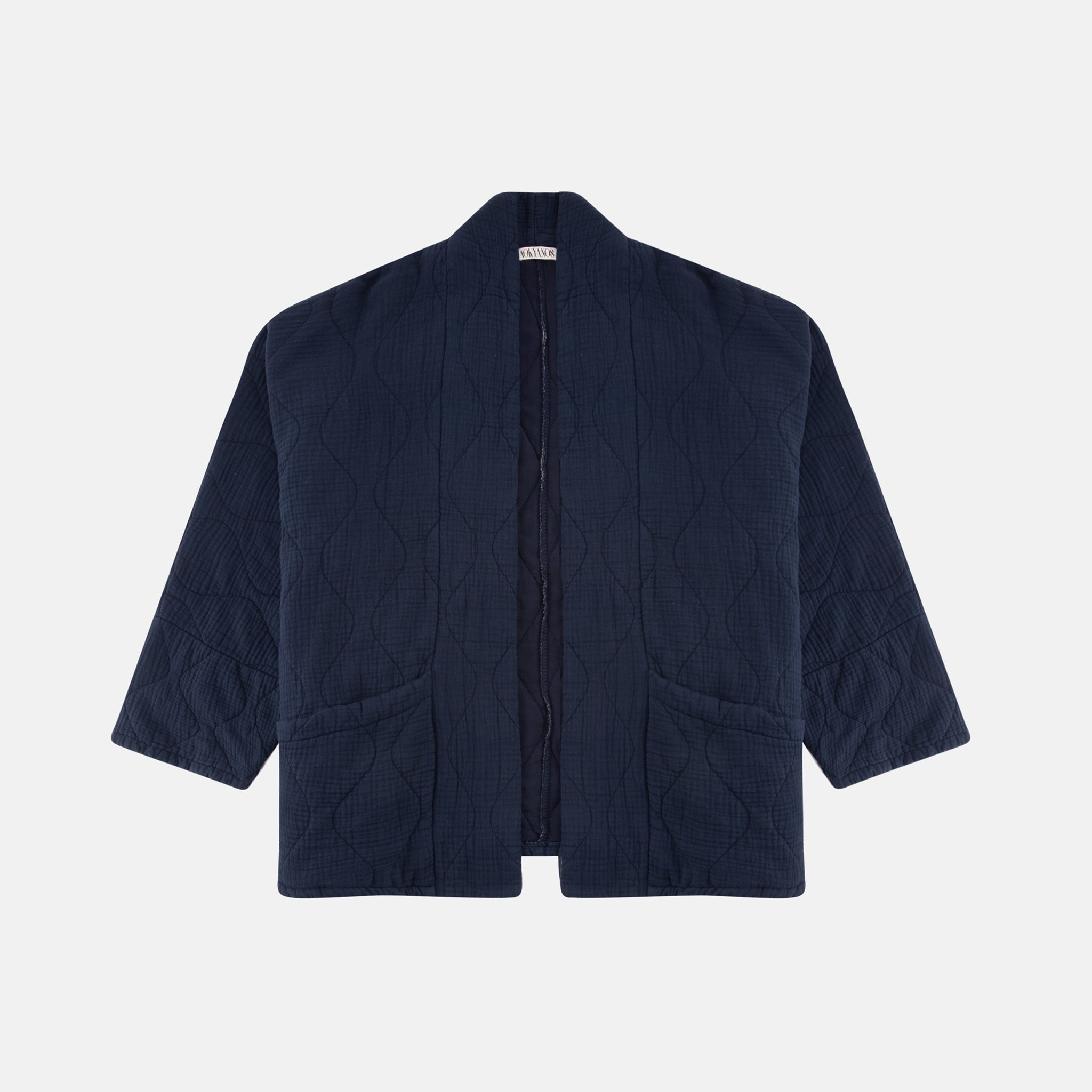 CHICAGO1 KIMONO VEST PLAIN NAVY