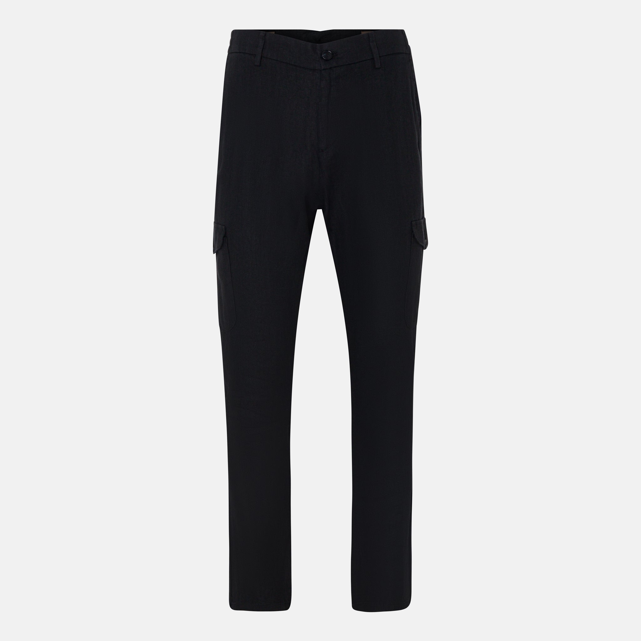 MARC CARGO LINEN PANTS BLACK