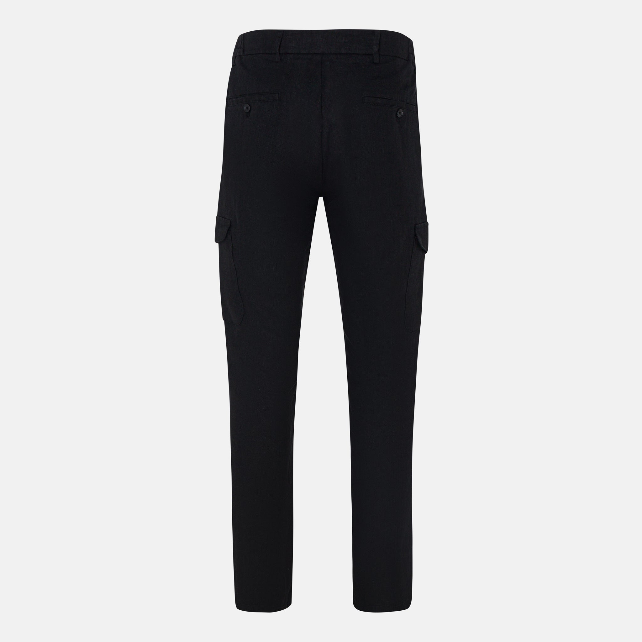 MARC CARGO LINEN PANTS BLACK